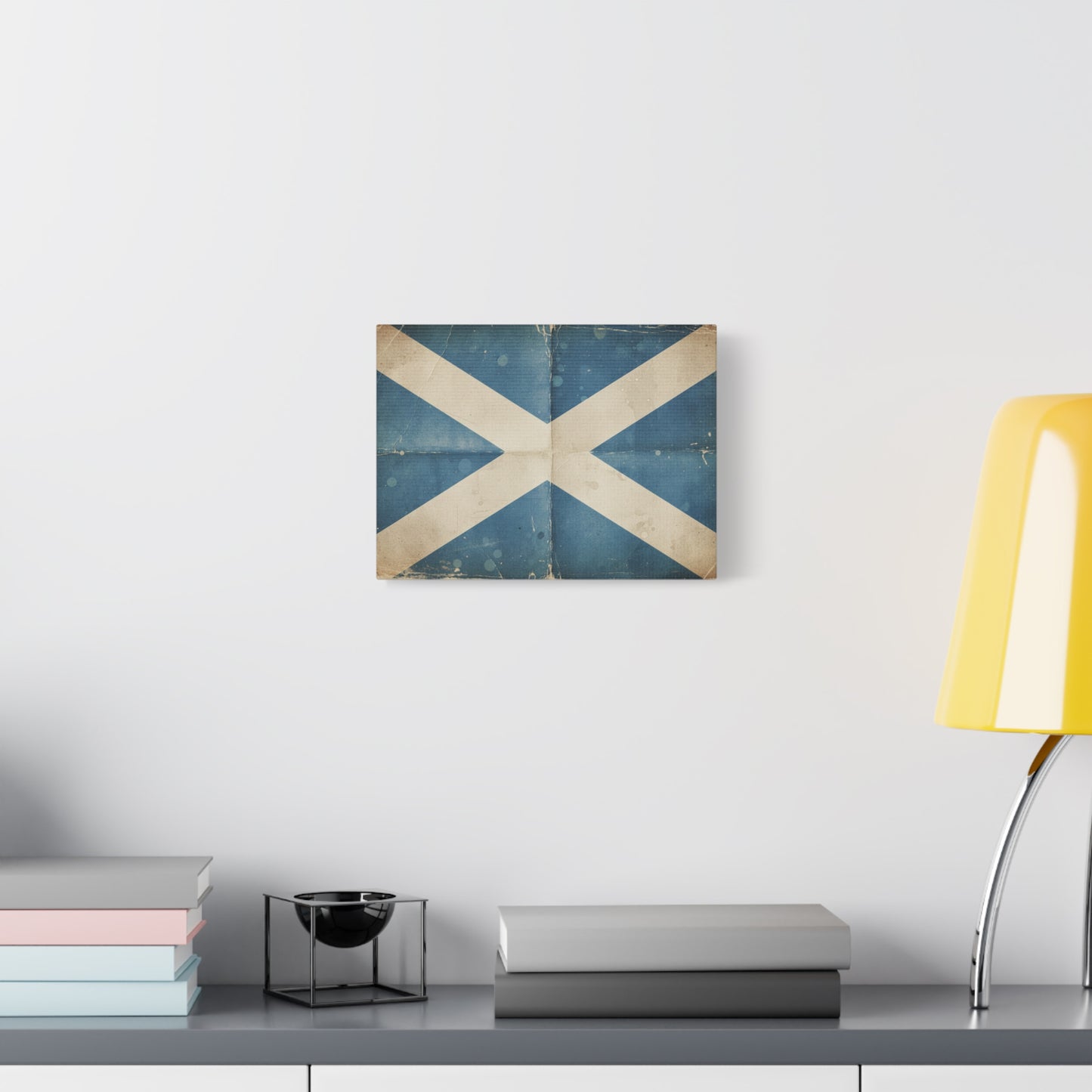 Scotland Flag Vintage Canvas Print — Distressed Saltire Wall Art