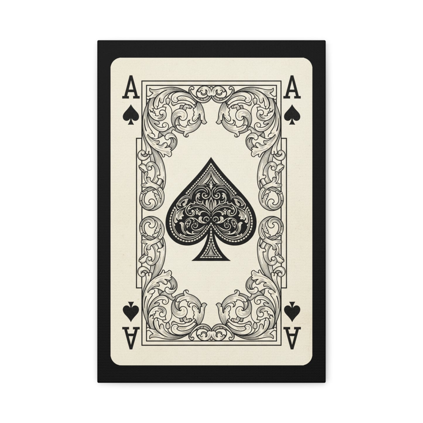 Ace of Spades Canvas Wall Art — Vintage Playing Card Print