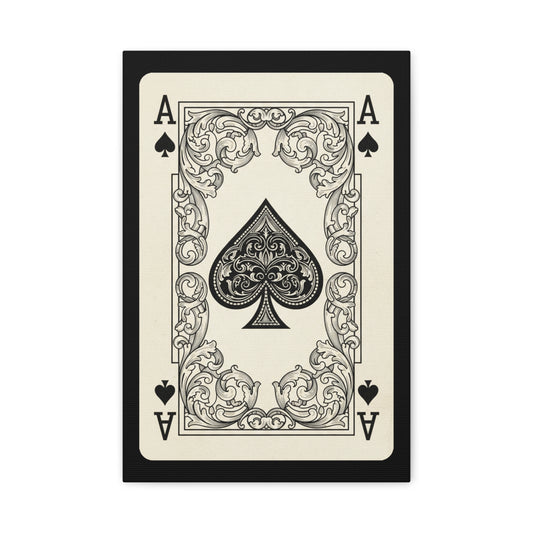 Ace of Spades Canvas Wall Art — Vintage Playing Card Print