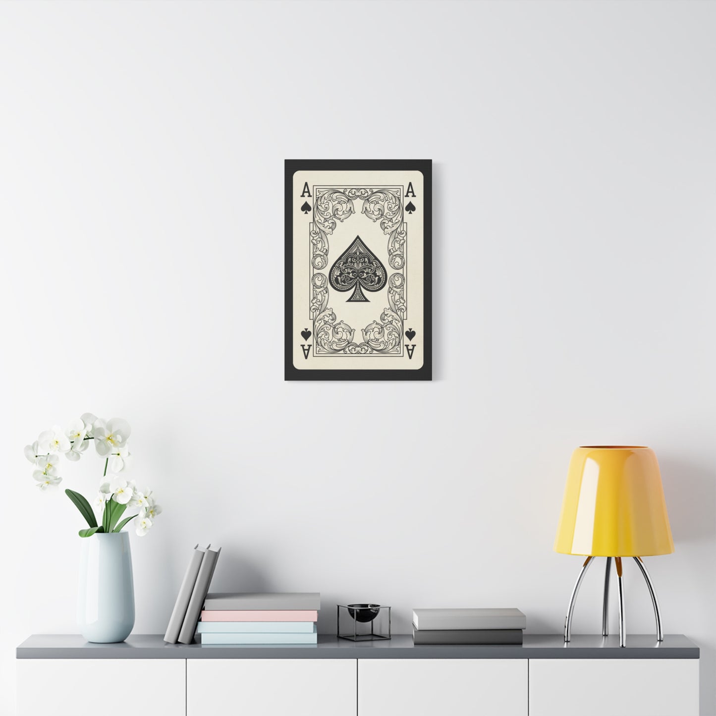 Ace of Spades Canvas Wall Art — Vintage Playing Card Print