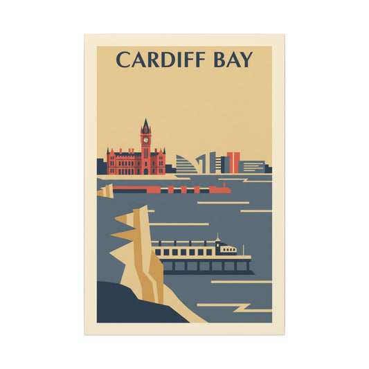 Cardiff Bay from Penarth — Vintage Travel Canvas