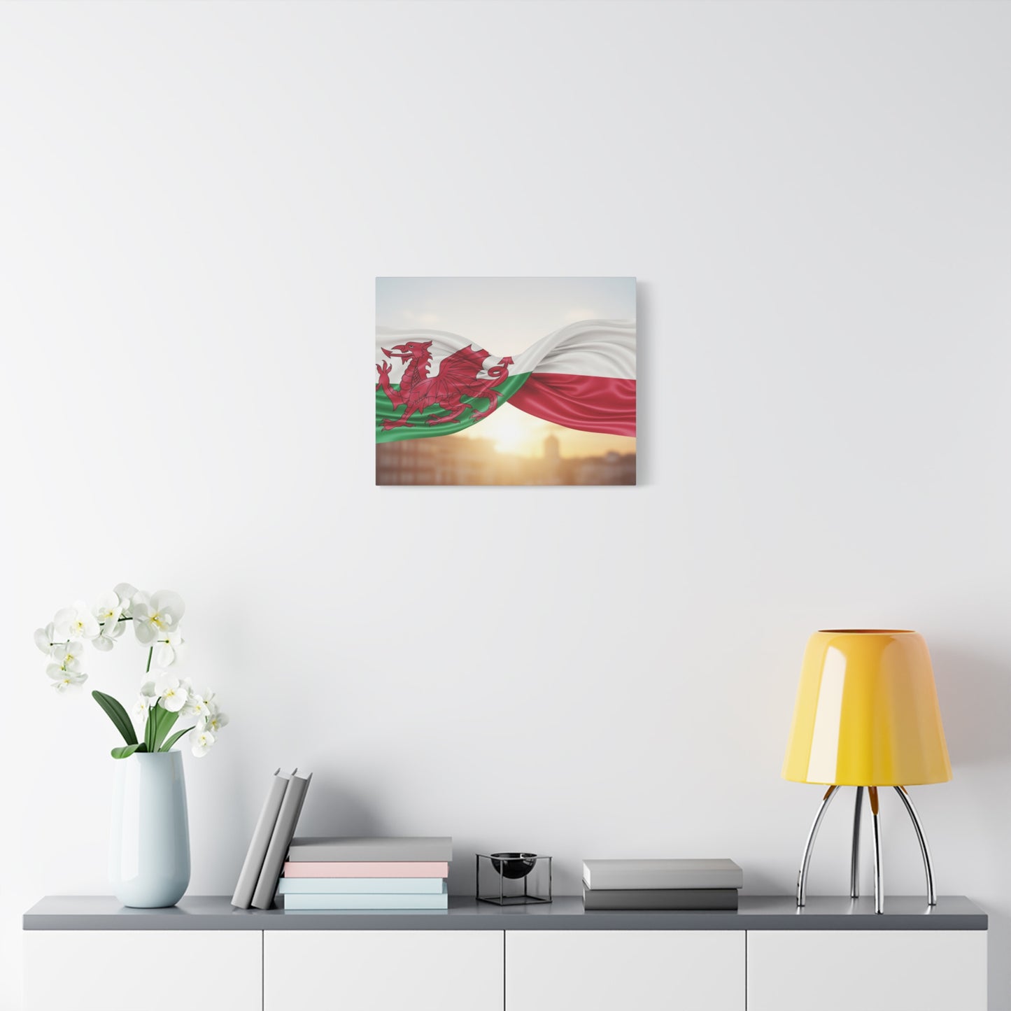 Welsh & Polish Flag Canvas Print — Stretched Matte Wall Art