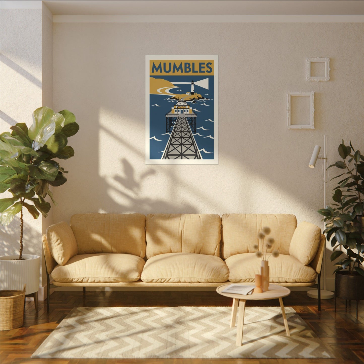 Mumbles Pier Lighthouse Vintage Travel Canvas