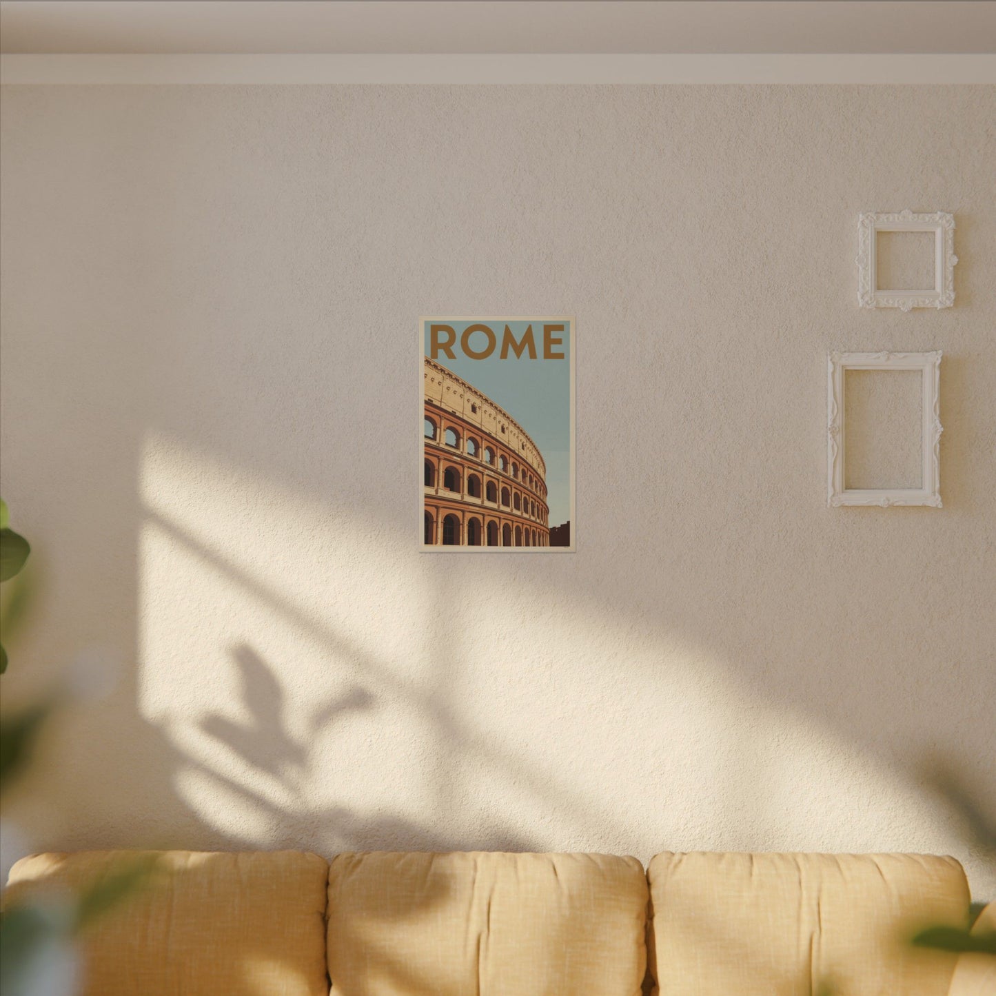 Rome Colosseum Vintage Travel Poster Matte Canvas Print