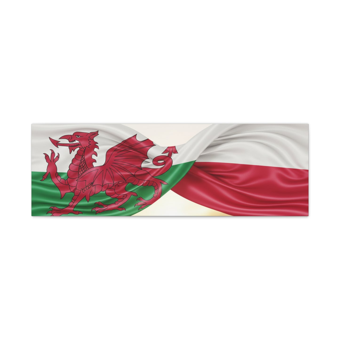 Welsh & Polish Flag Canvas Print — Stretched Matte Wall Art
