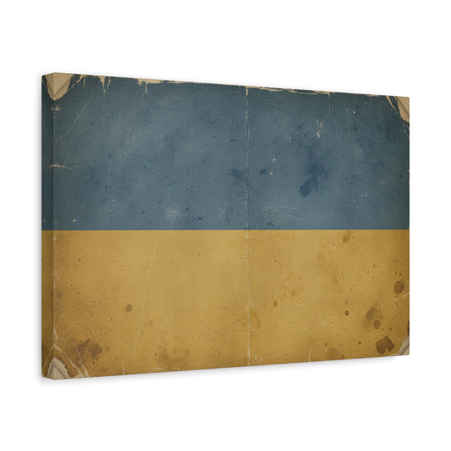 Ukrainian Flag Vintage Matte Canvas Print — Rustic Blue & Yellow Wall Art, Stretched 1.25"
