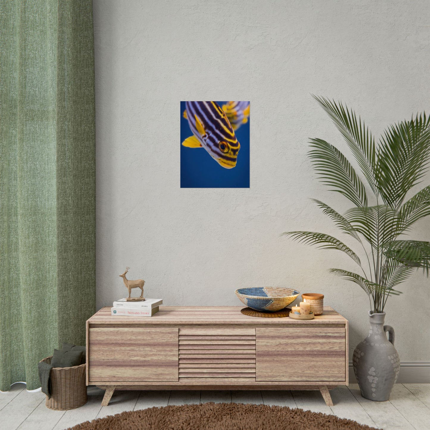 Tropical Sweetlips Fish Poster — Vibrant Marine Wall Art (Rolled Poster)