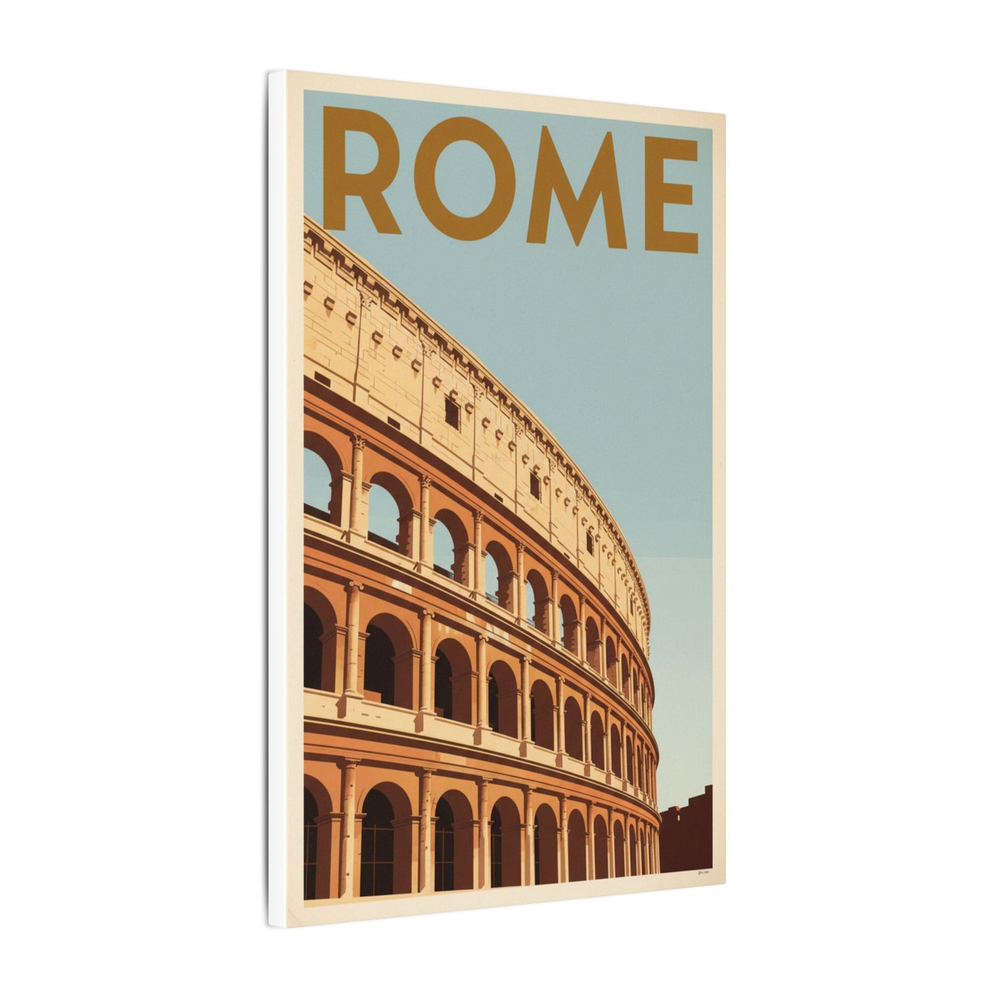Rome Colosseum Vintage Travel Poster Matte Canvas Print