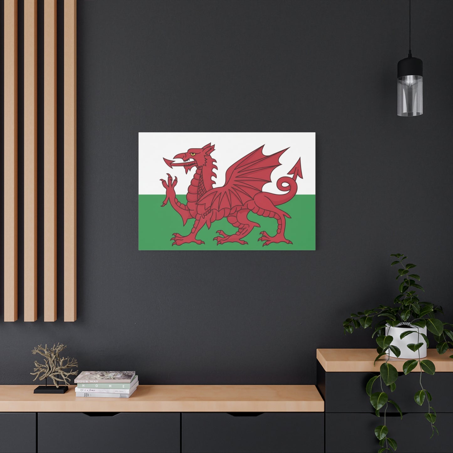 Welsh Flag Canvas Print — Red Dragon Matte Stretched Wall Art