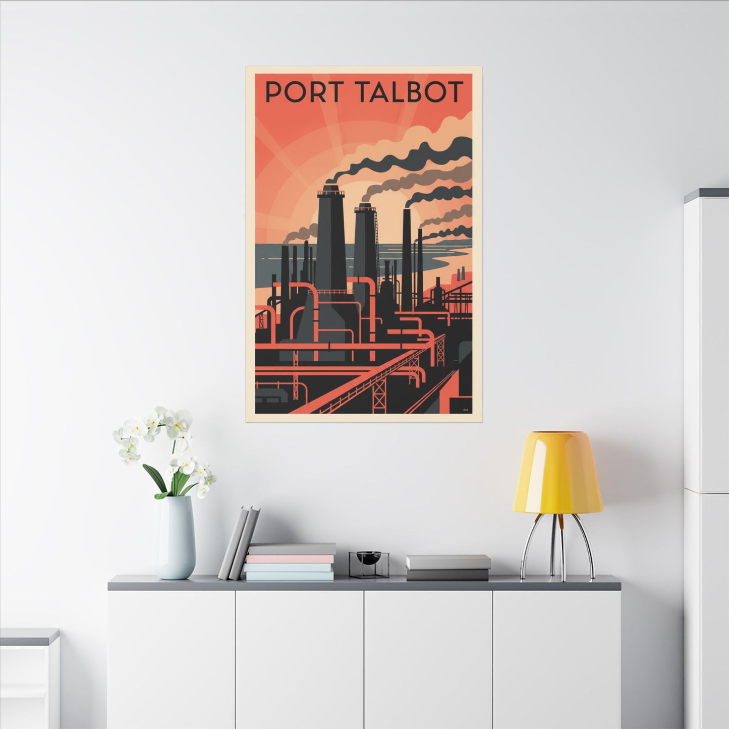 Port Talbot Industrial Poster Canvas