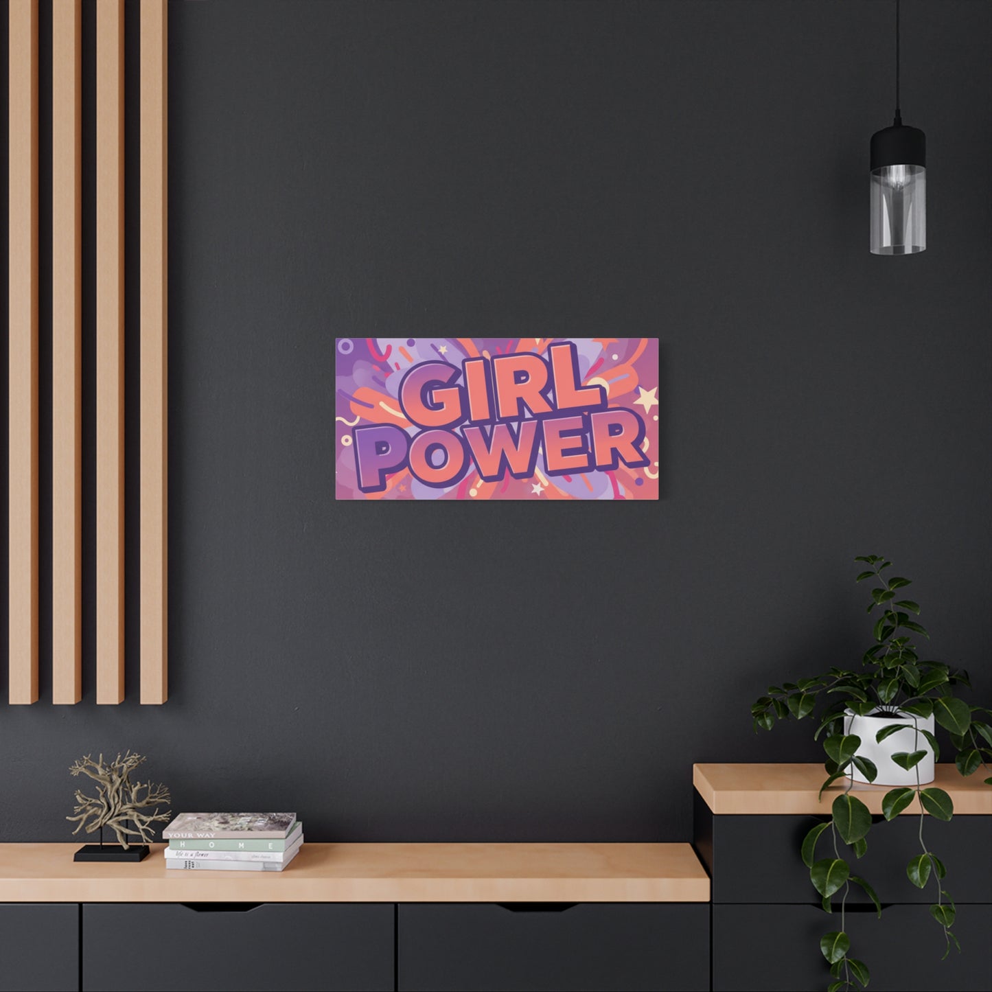 Girl Power Matte Canvas Print — International Women's Day March 8 Wall Art