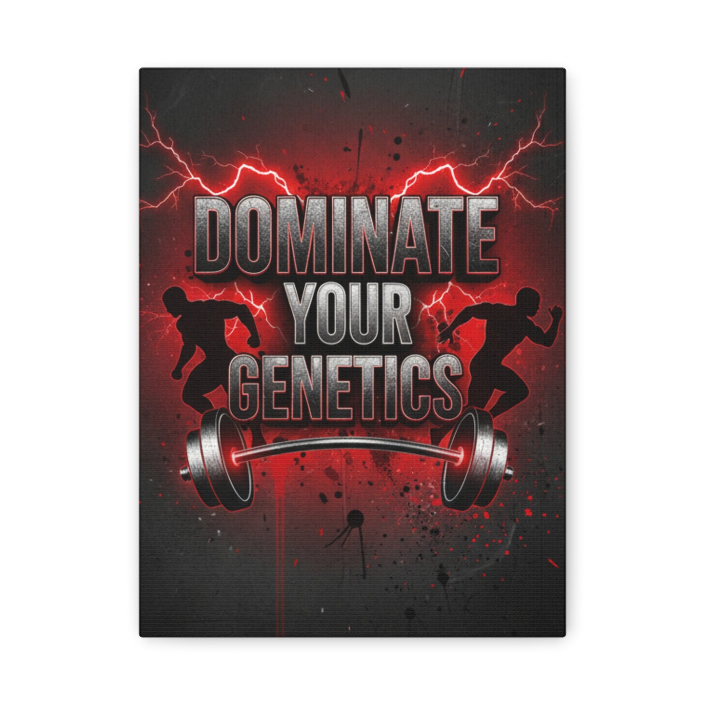 Dominate Your Genetics Gym Canvas Wall Art — Motivational Fitness Quote