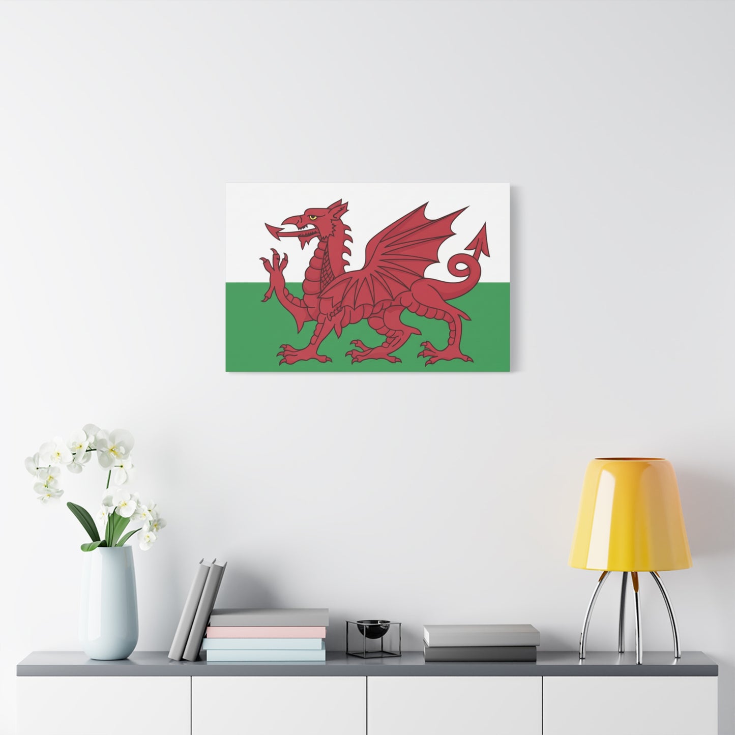 Welsh Flag Canvas Print — Red Dragon Matte Stretched Wall Art