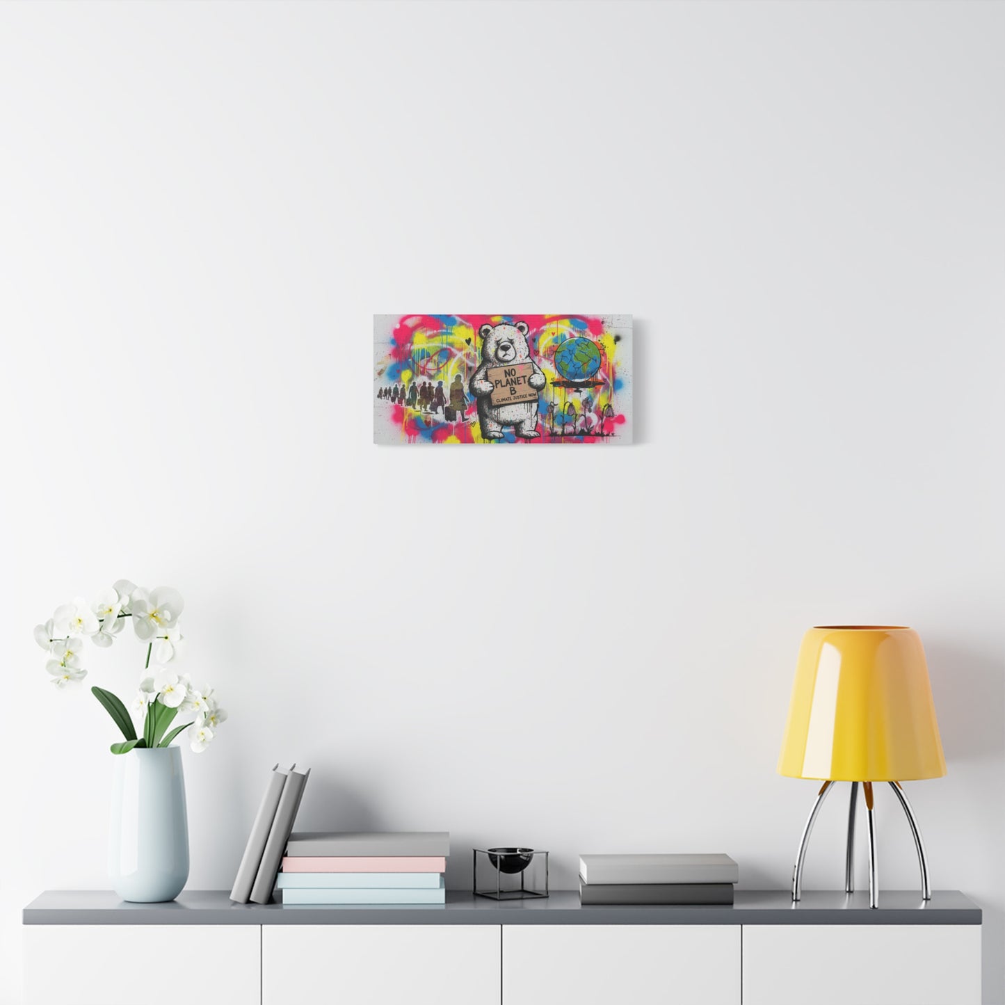 No Planet B Polar Bear Matte Canvas Wall Art — Climate Justice Stretched Canvas