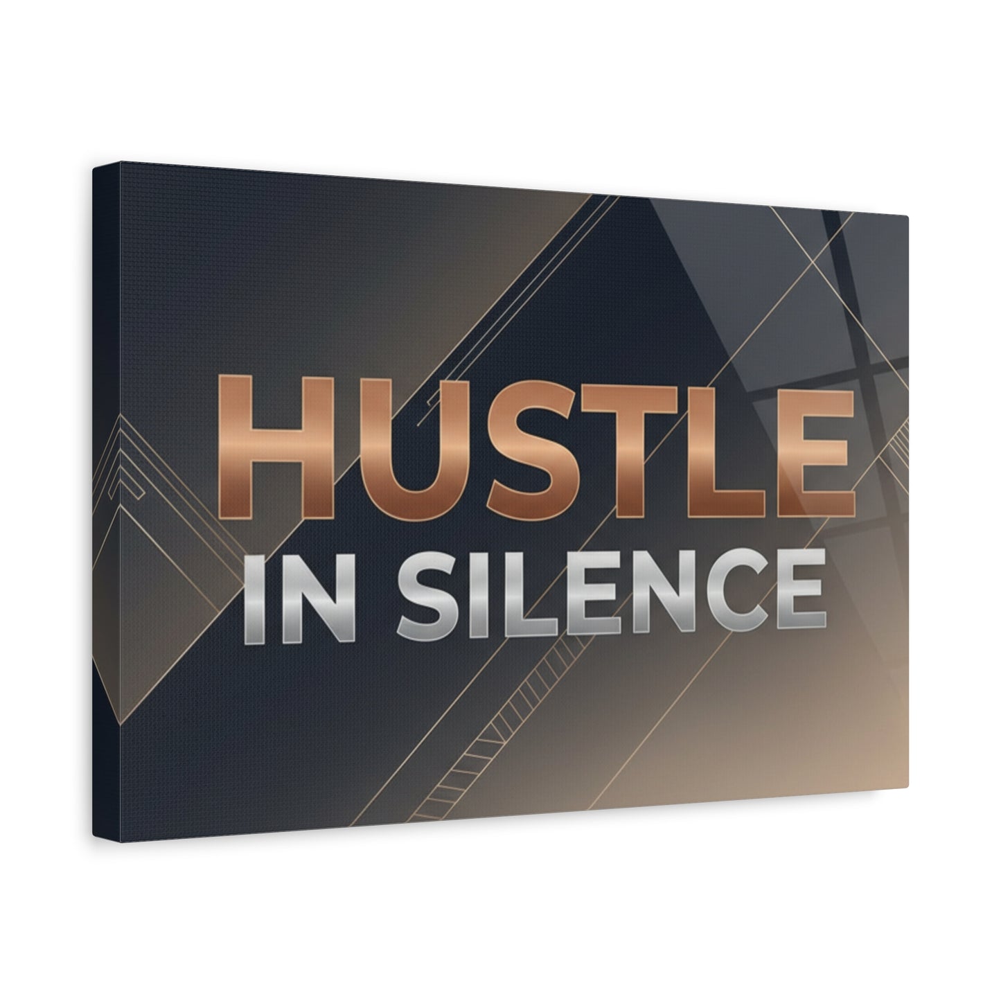 Hustle in Silence Matte Canvas Wall Art — Motivational Office Decor