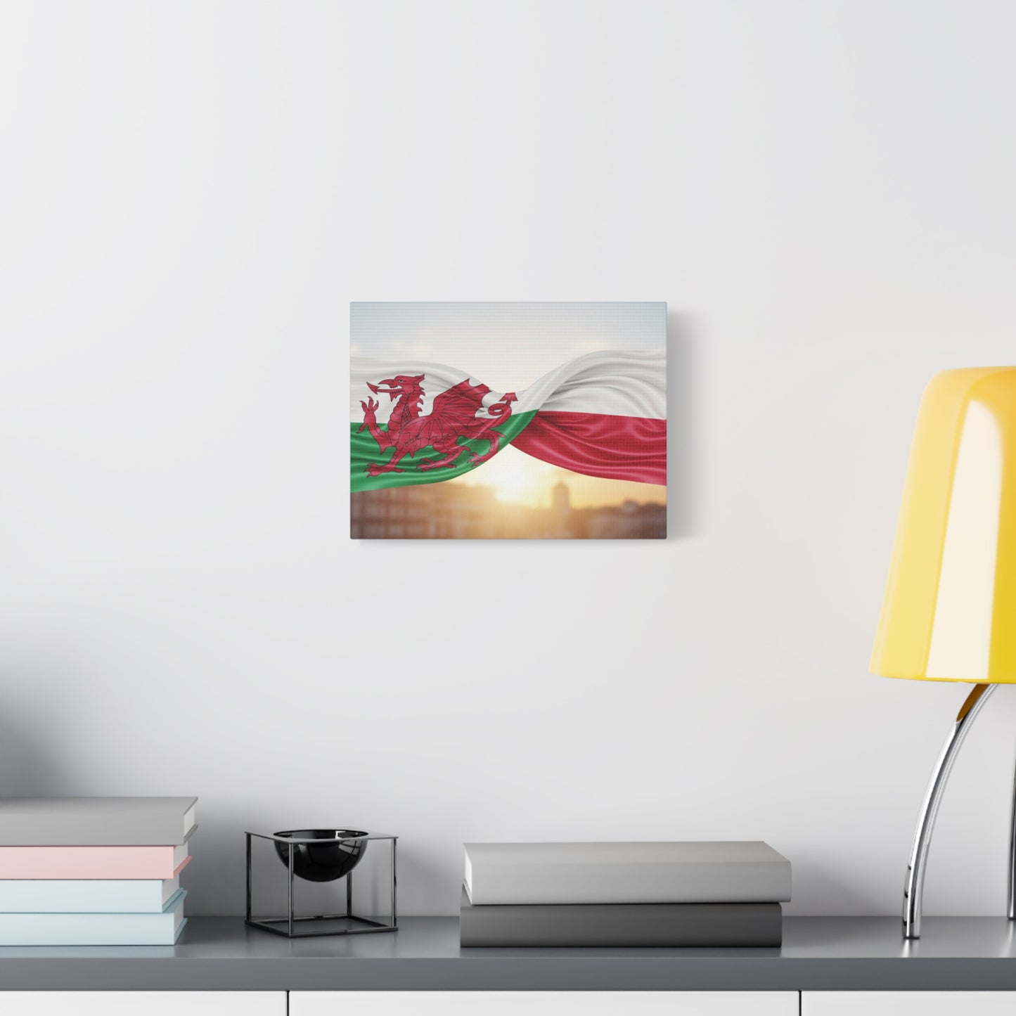Welsh & Polish Flag Canvas Print — Stretched Matte Wall Art
