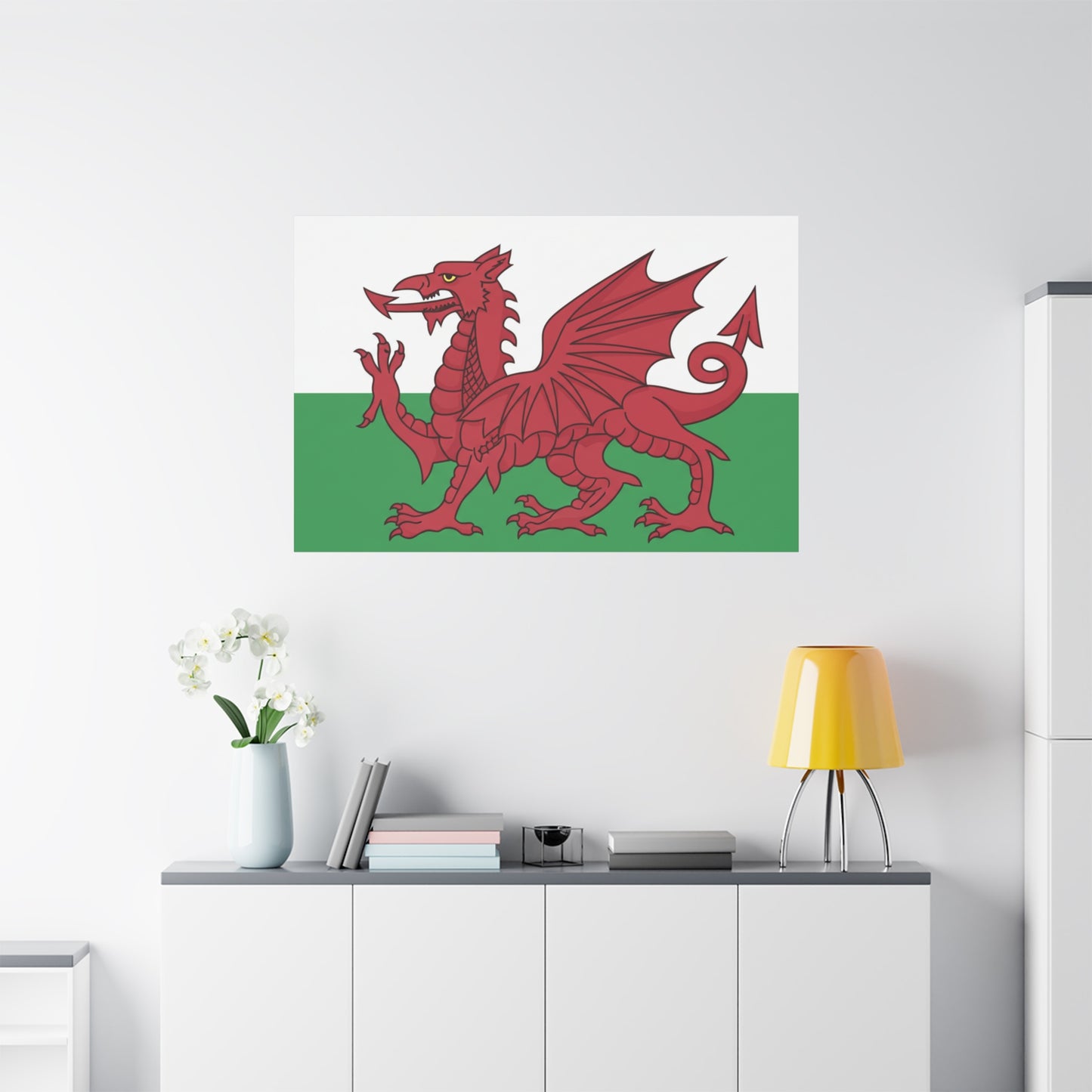 Welsh Flag Canvas Print — Red Dragon Matte Stretched Wall Art