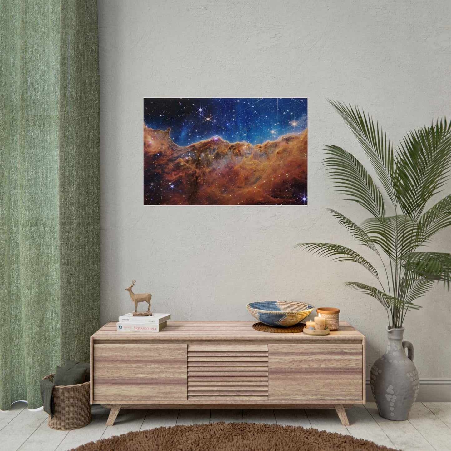 Cosmic Mountain Nebula Rolled Poster — Space Wall Art for Astronomy Lovers