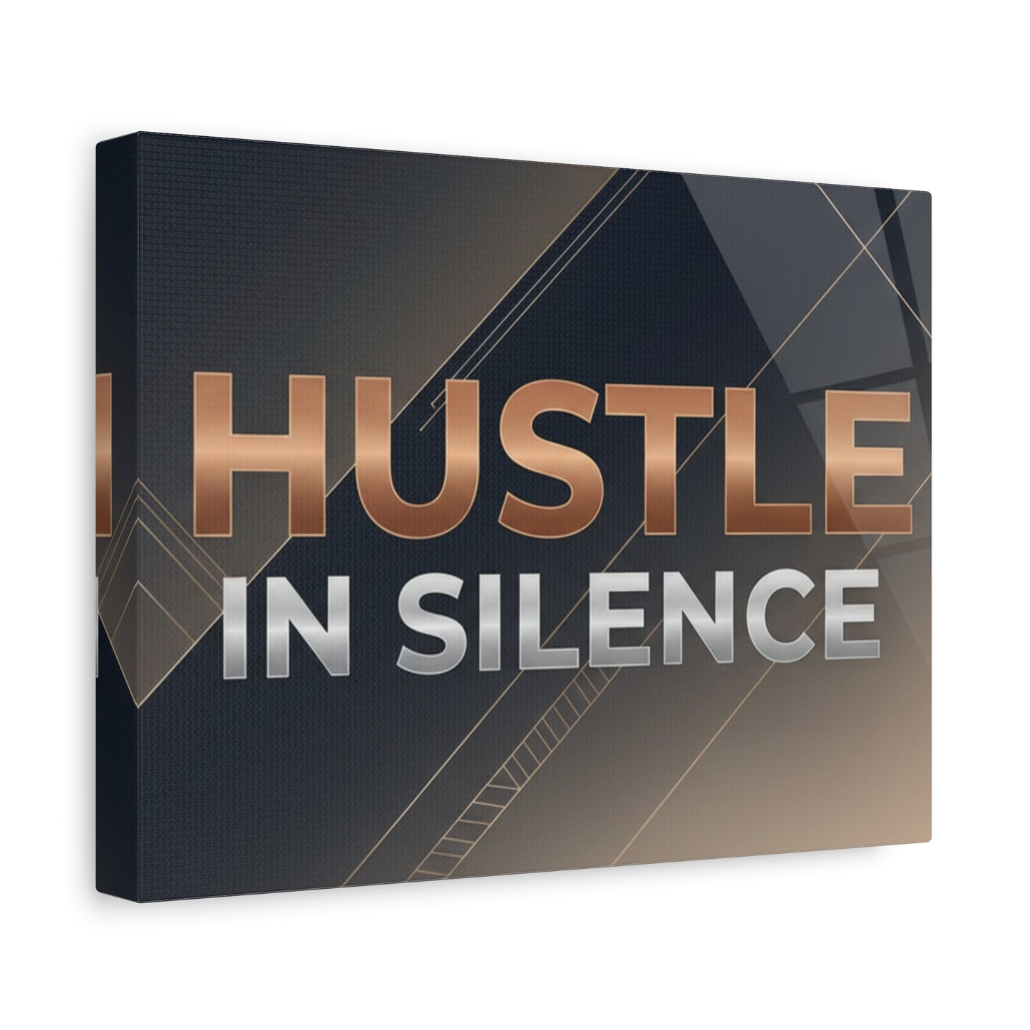 Hustle in Silence Matte Canvas Wall Art — Motivational Office Decor