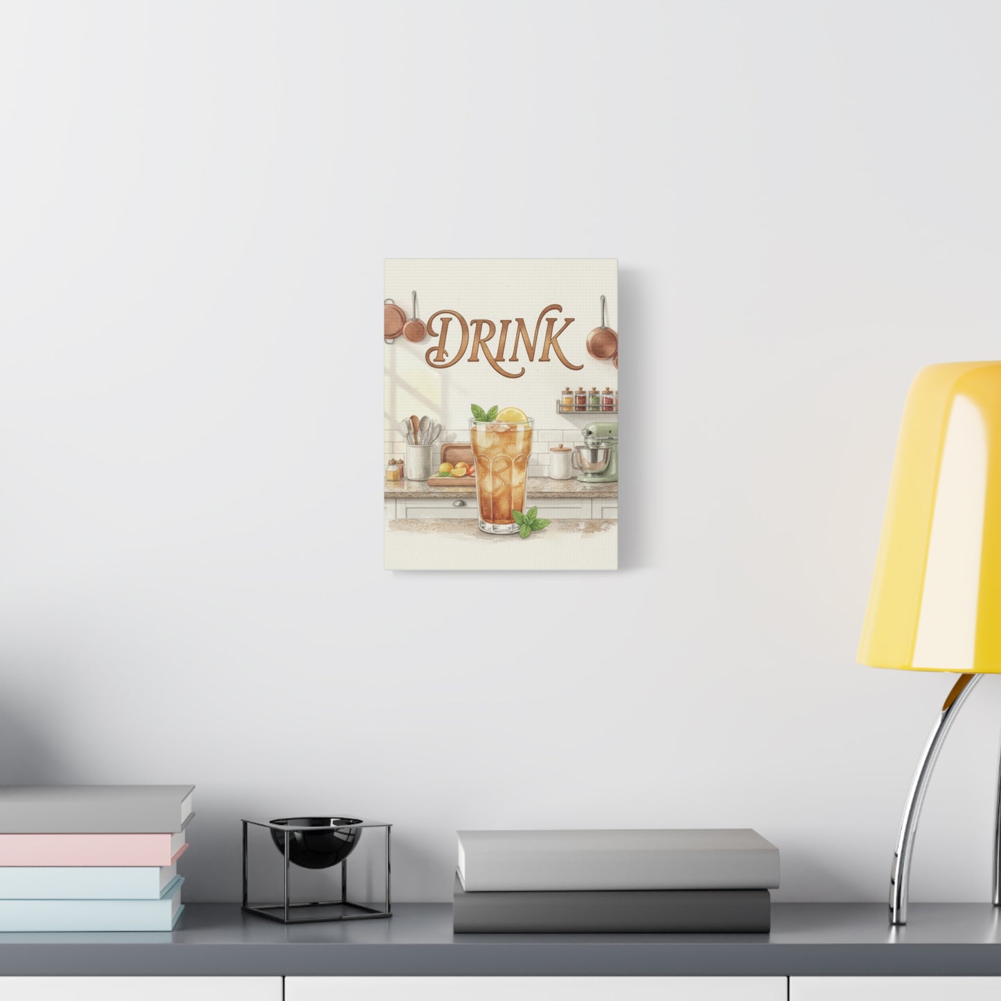Iced Tea Kitchen Canvas – 'Drink' Vintage Beverage Wall Art