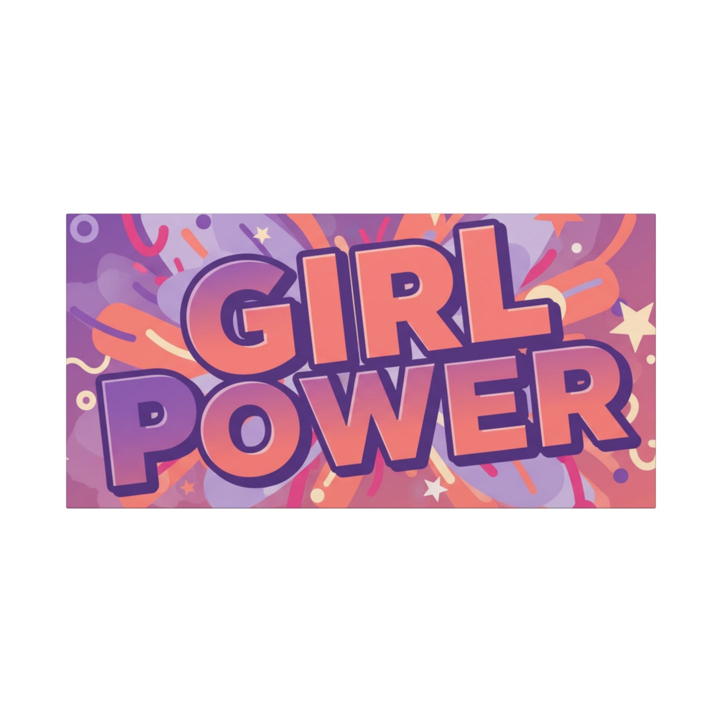 Girl Power Matte Canvas Print — International Women's Day March 8 Wall Art