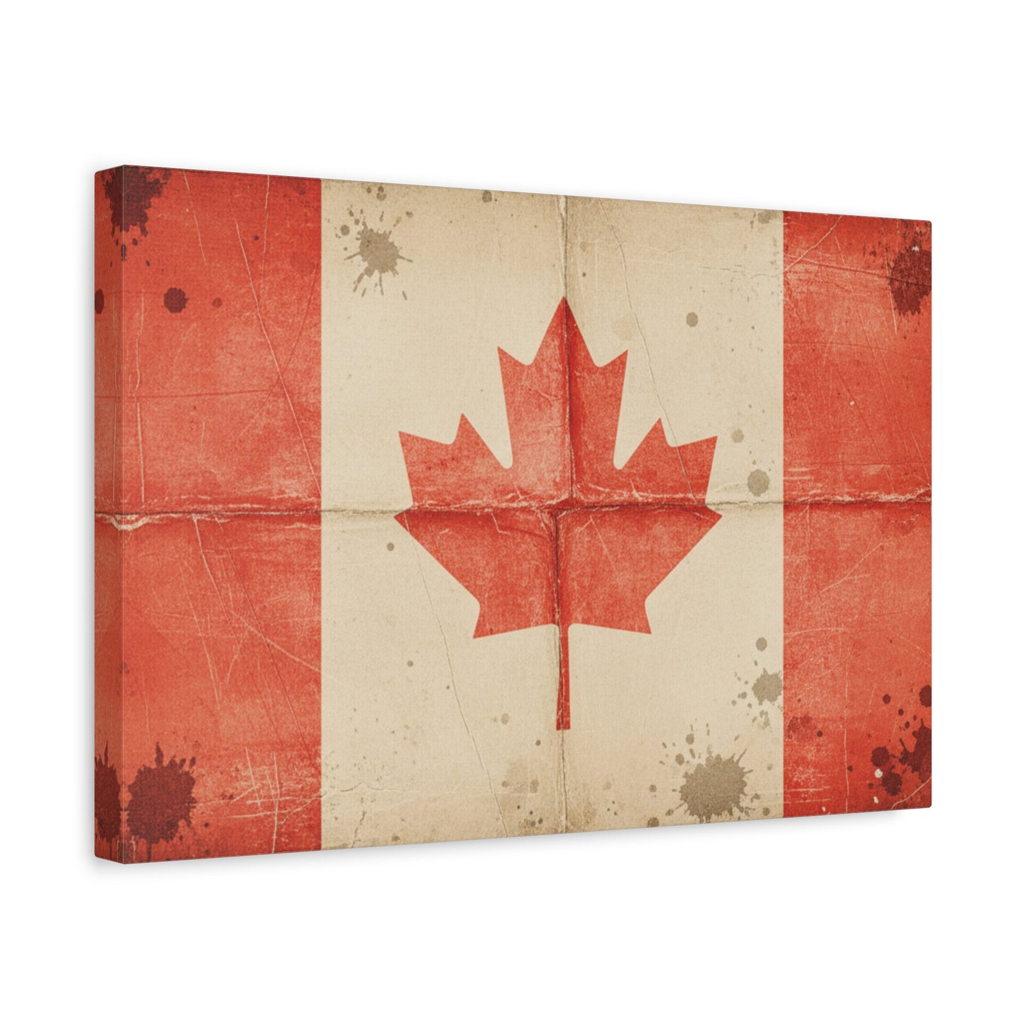 Canadian Flag Vintage Matte Canvas Print — Stretched 1.25"