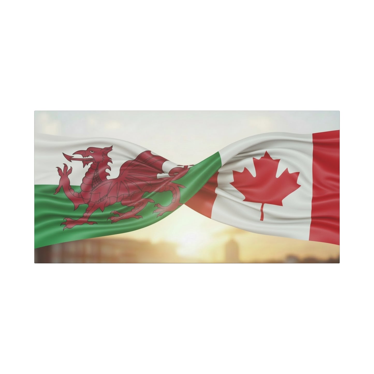 Welsh-Canadian Flag Canvas Print — Matte Stretched Wall Art (1.25")