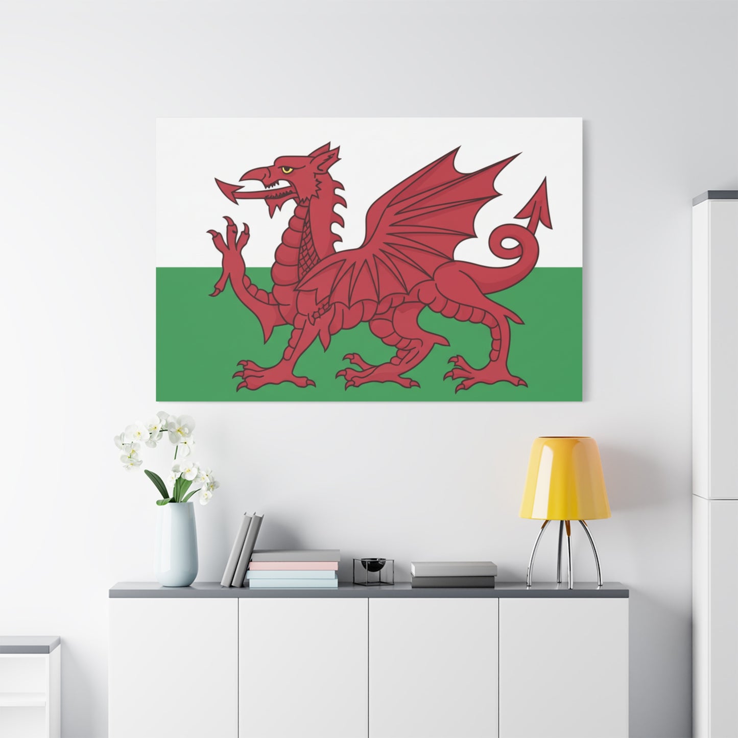 Welsh Flag Canvas Print — Red Dragon Matte Stretched Wall Art