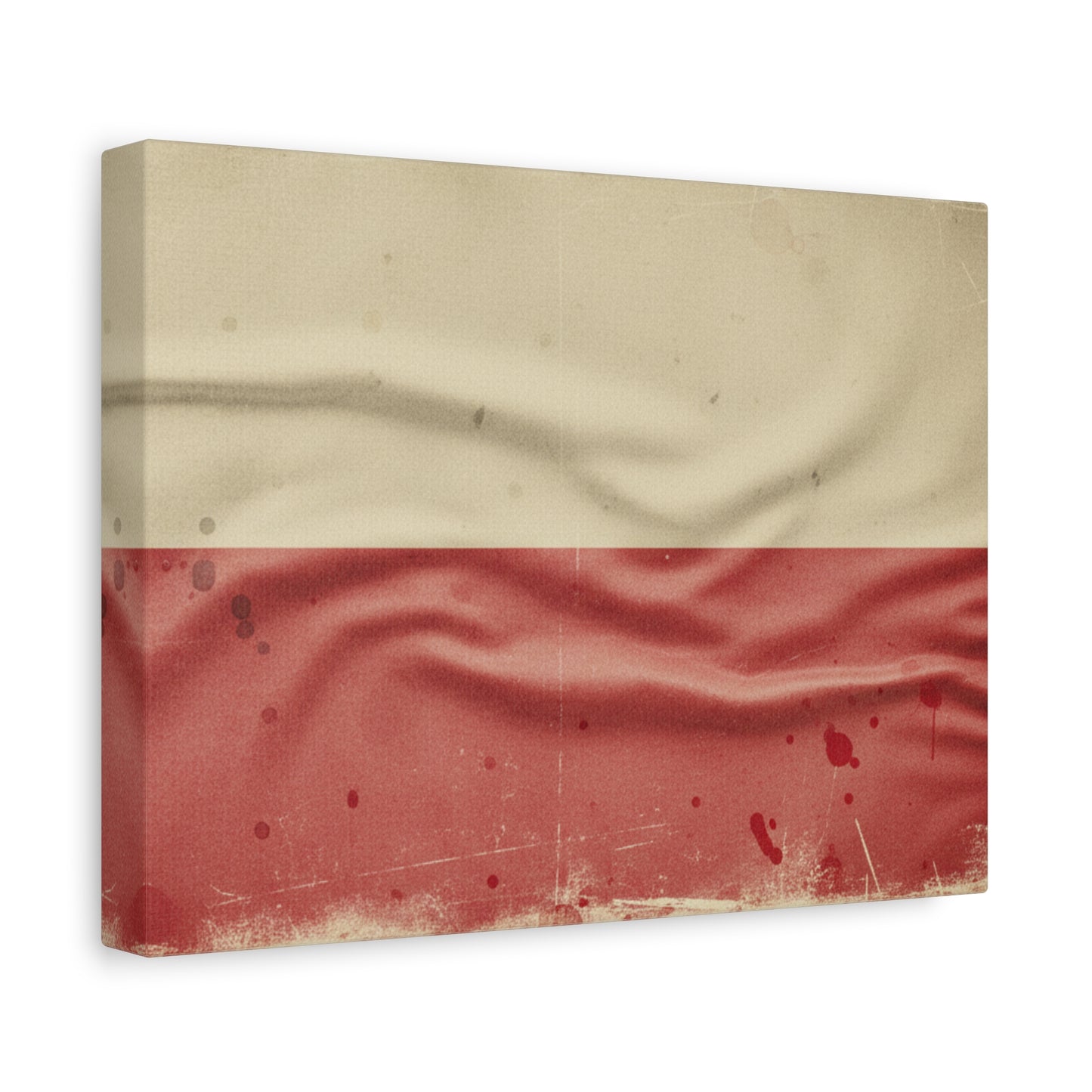 Polish Flag Vintage Matte Canvas Print — Stretched Wall Art