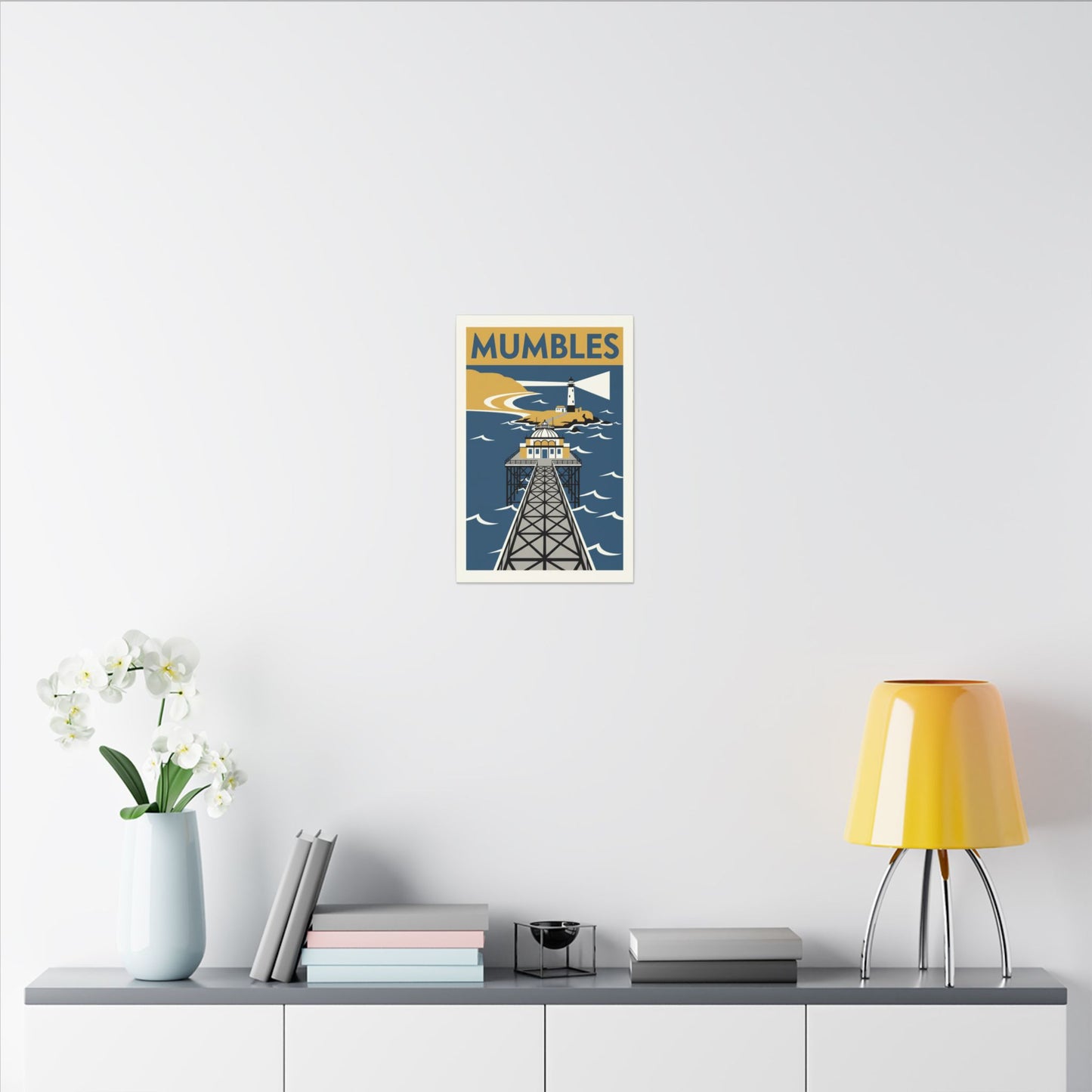 Mumbles Pier Lighthouse Vintage Travel Canvas