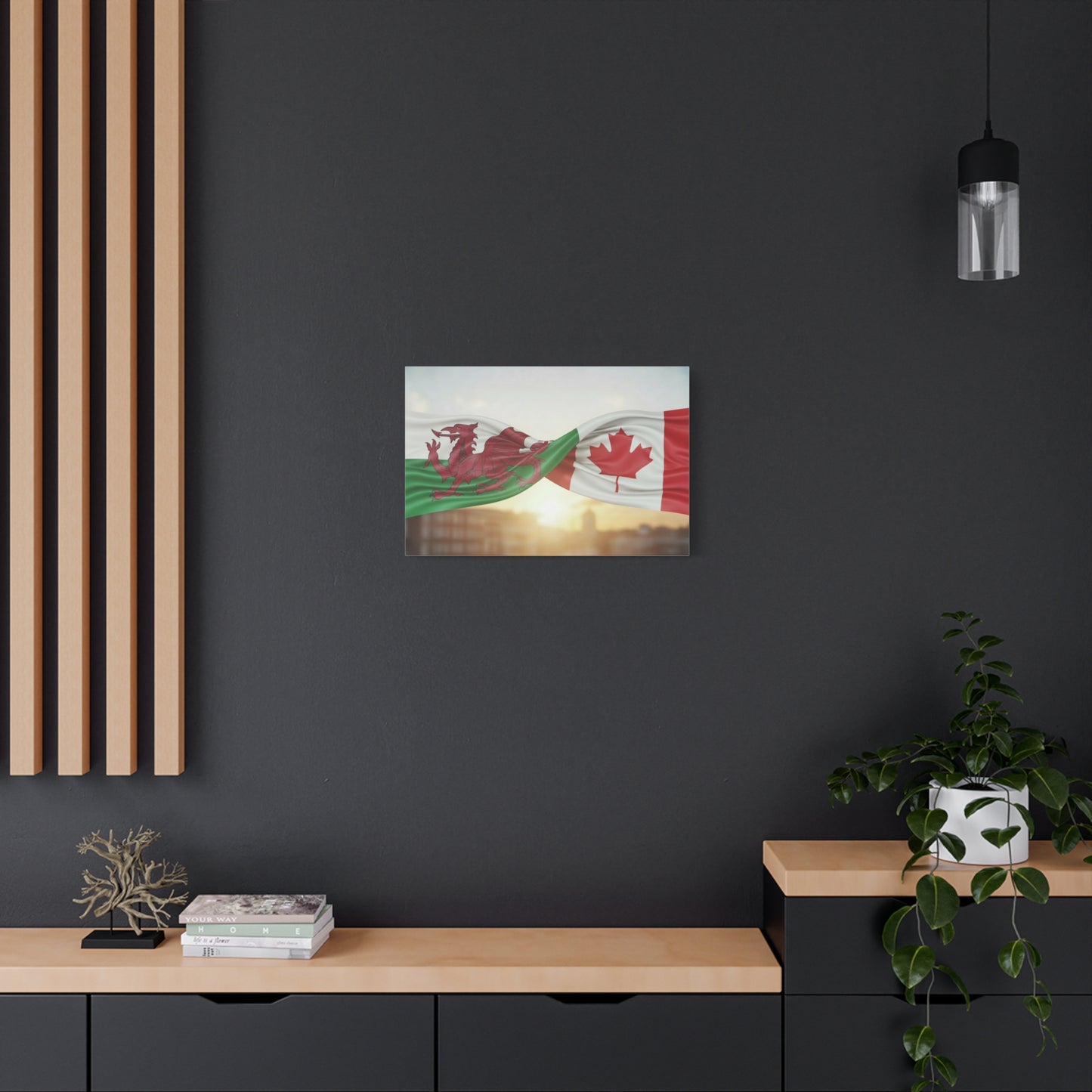 Welsh-Canadian Flag Canvas Print — Matte Stretched Wall Art (1.25")