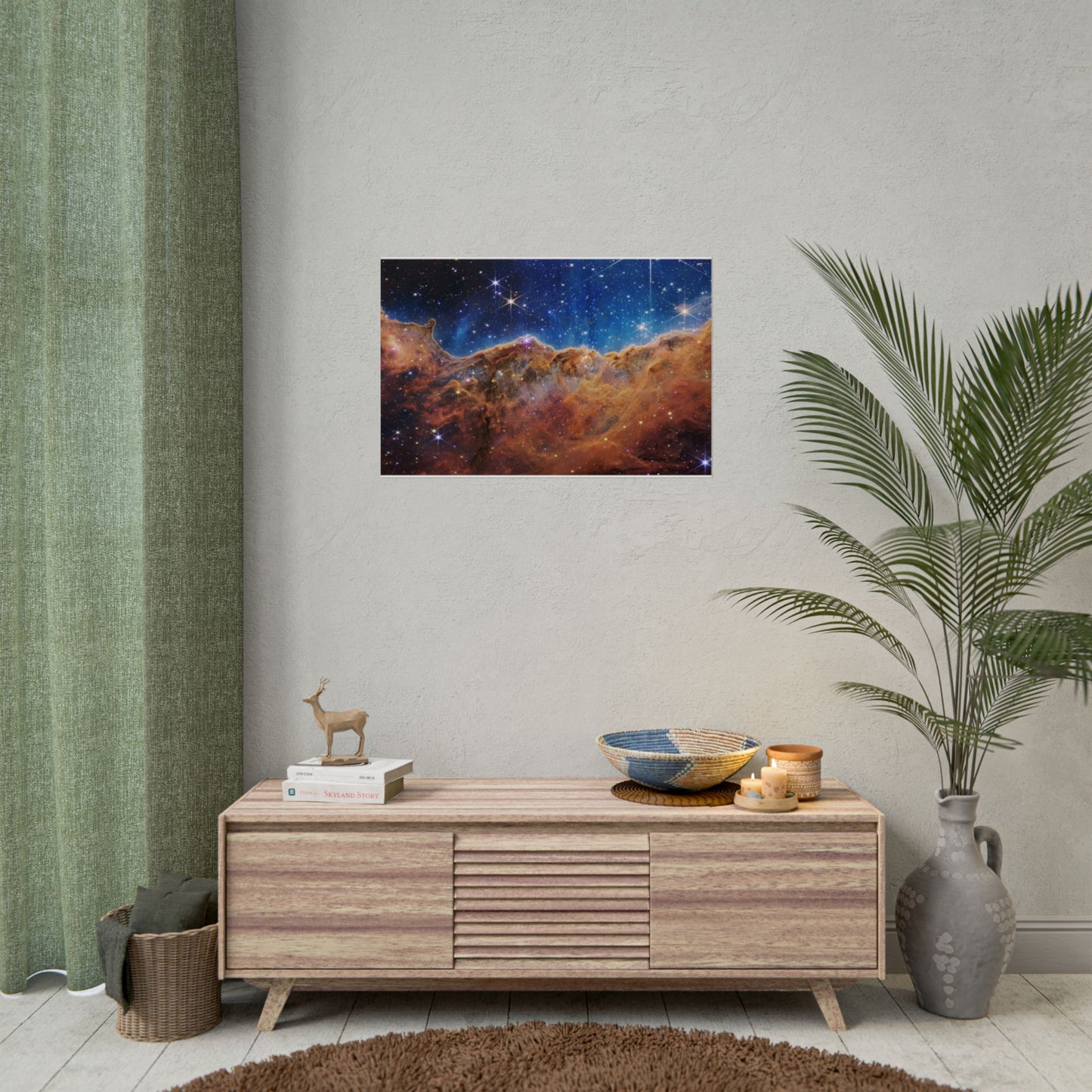 Cosmic Mountain Nebula Rolled Poster — Space Wall Art for Astronomy Lovers