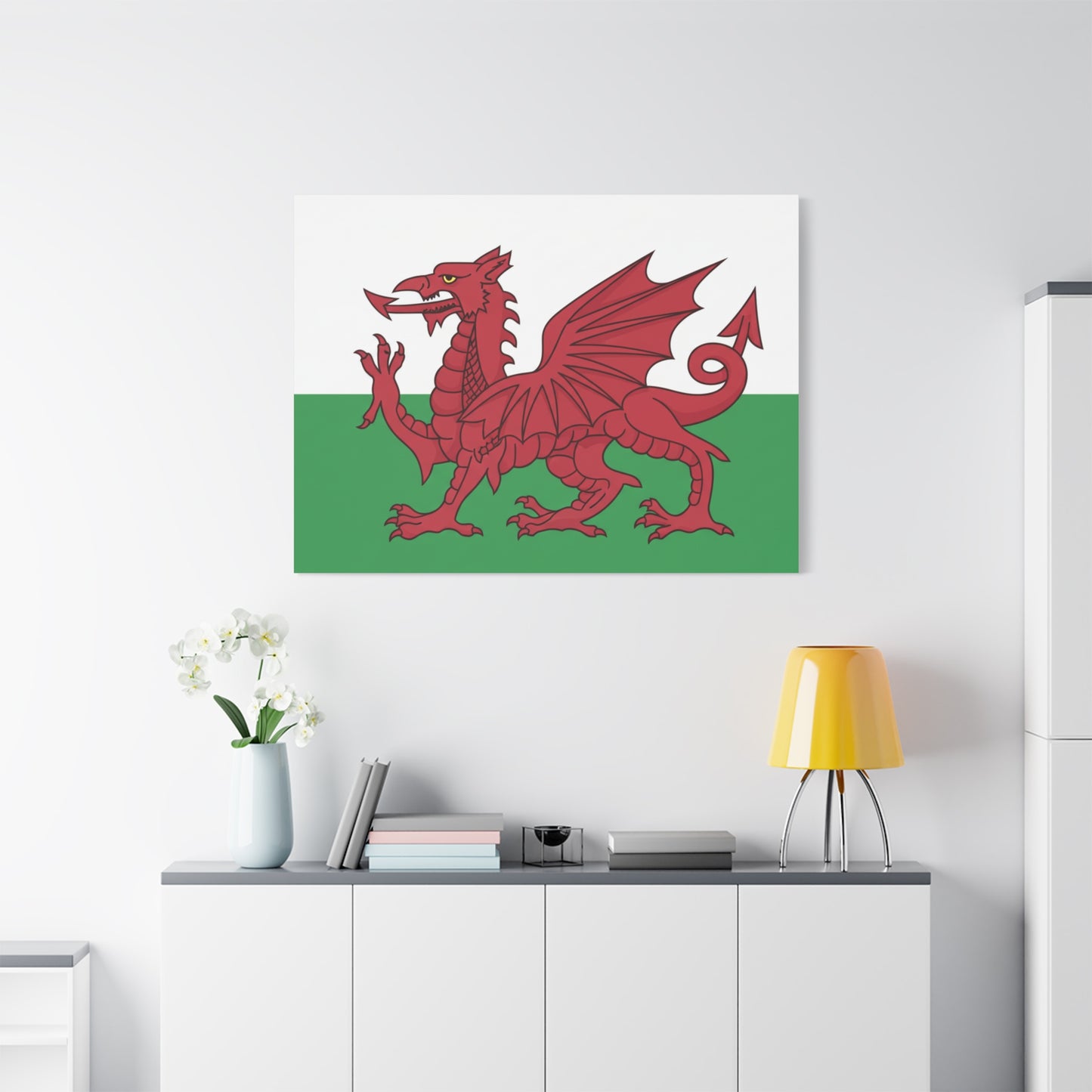 Welsh Flag Canvas Print — Red Dragon Matte Stretched Wall Art