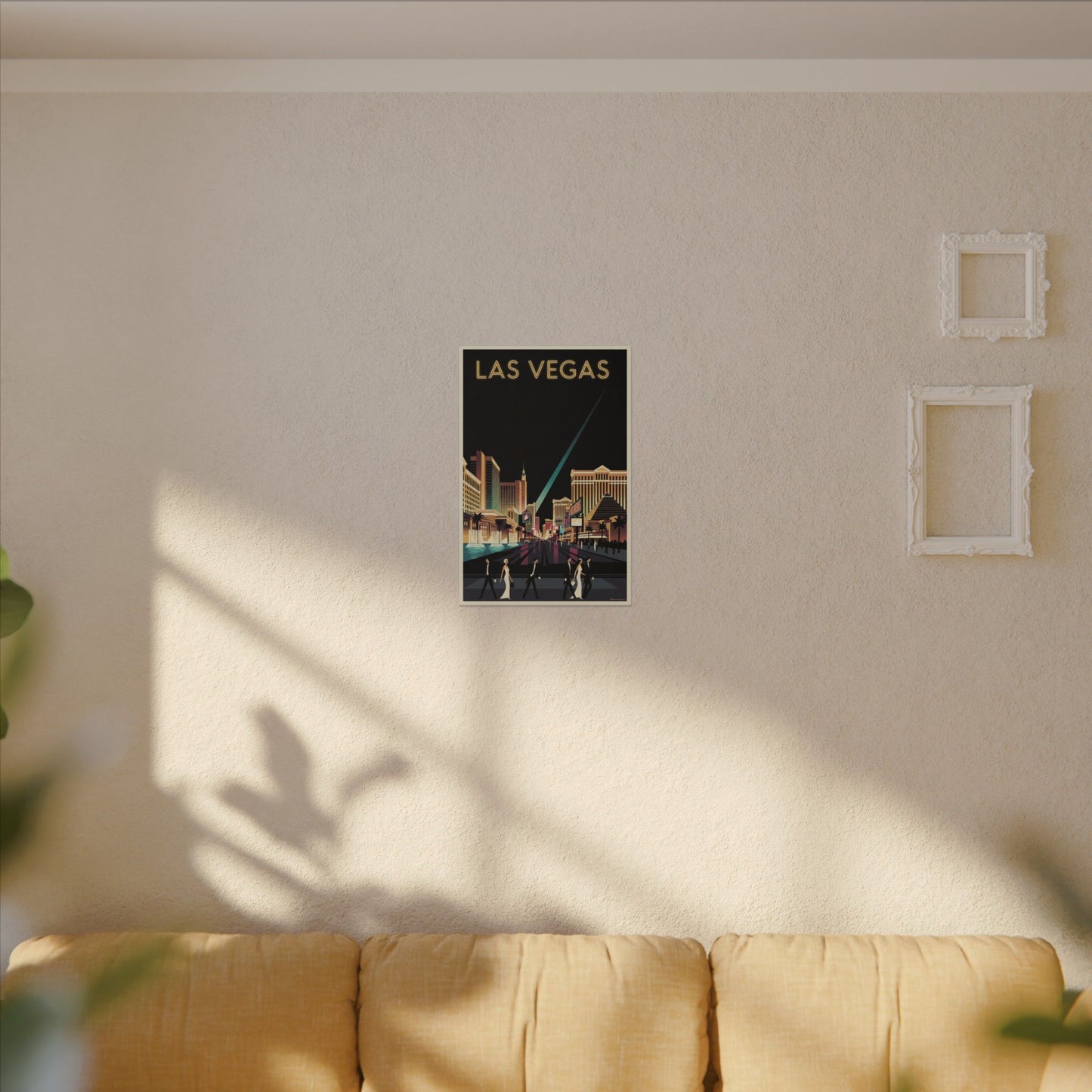 Las Vegas Retro Travel Canvas Print Vintage Night Strip Wall Art