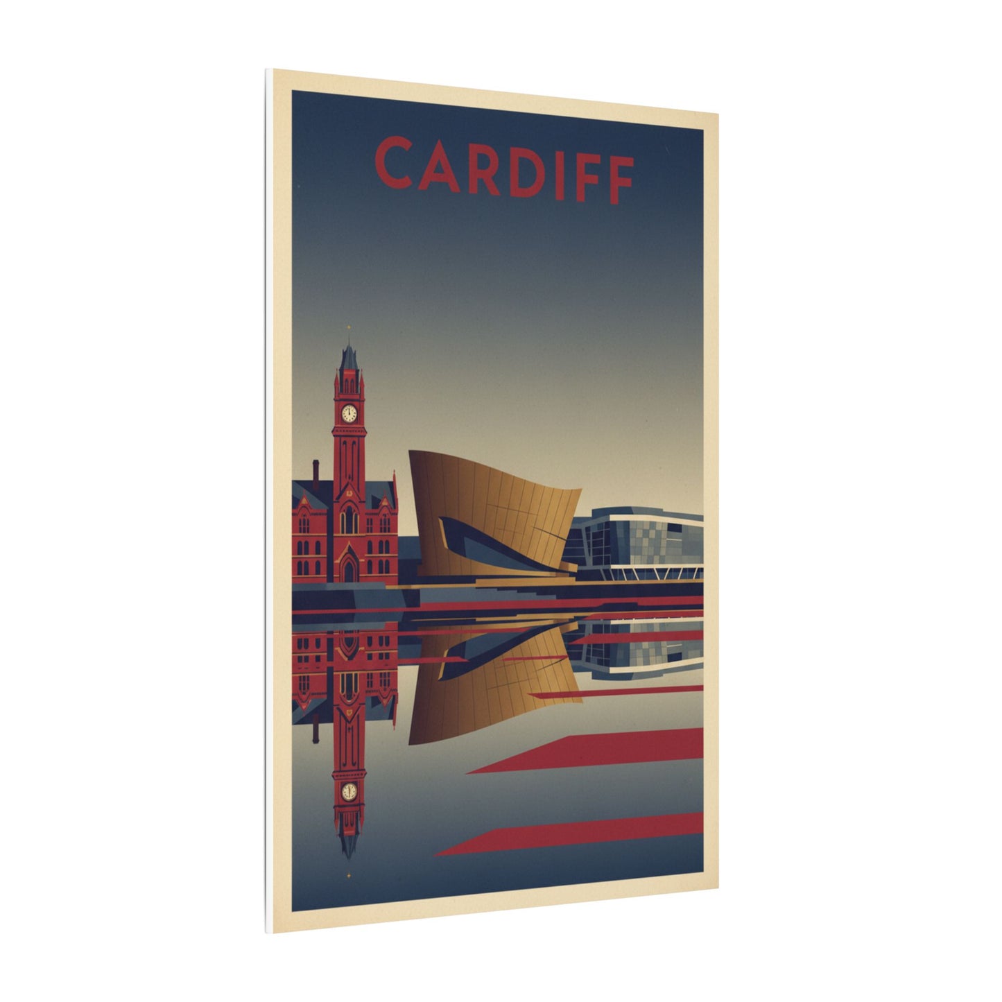 Cardiff Bay waterfront Matte Canvas Print Stretched Wall Art
