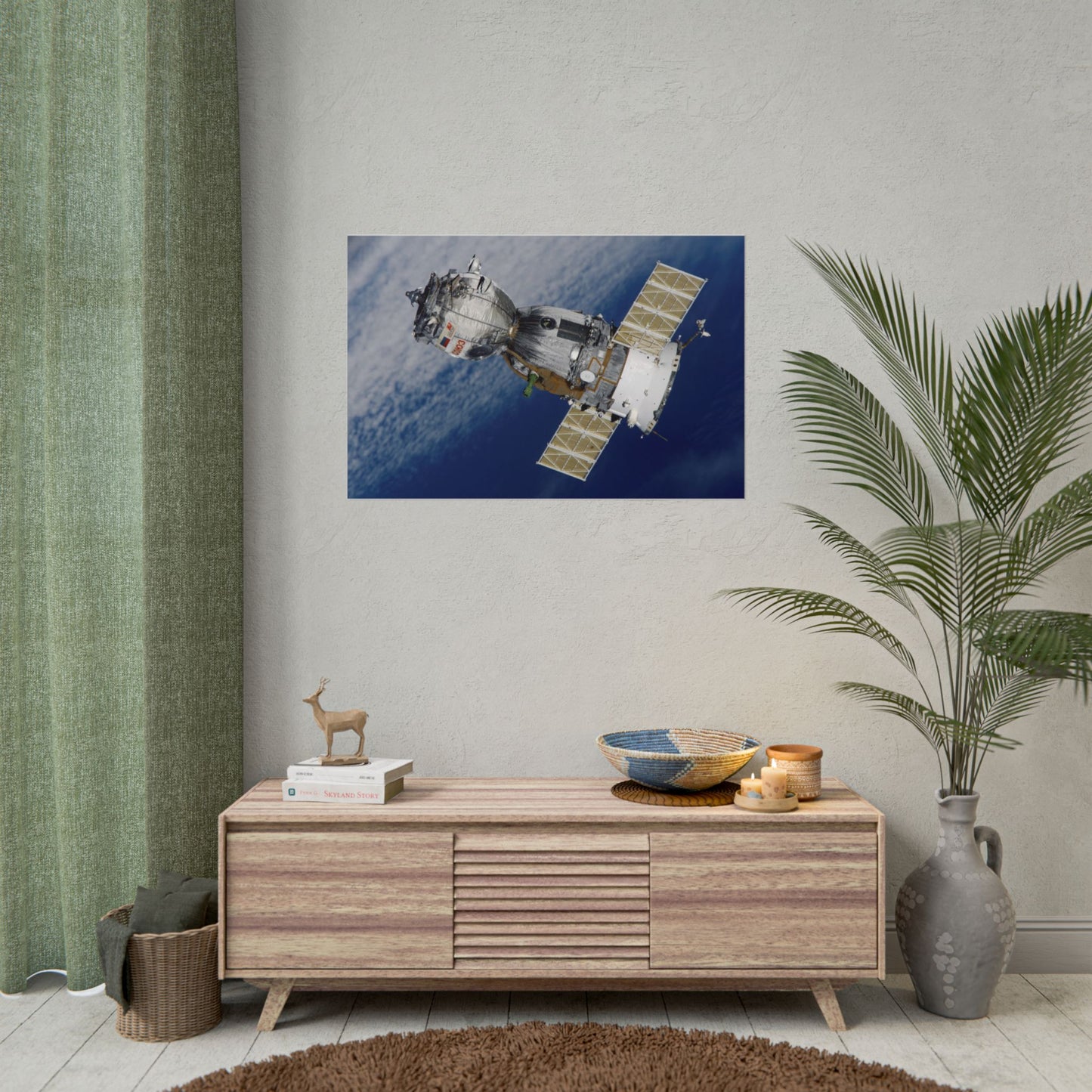 Spacecraft Poster — Astronautics Satellite Wall Art (Rolled Poster)
