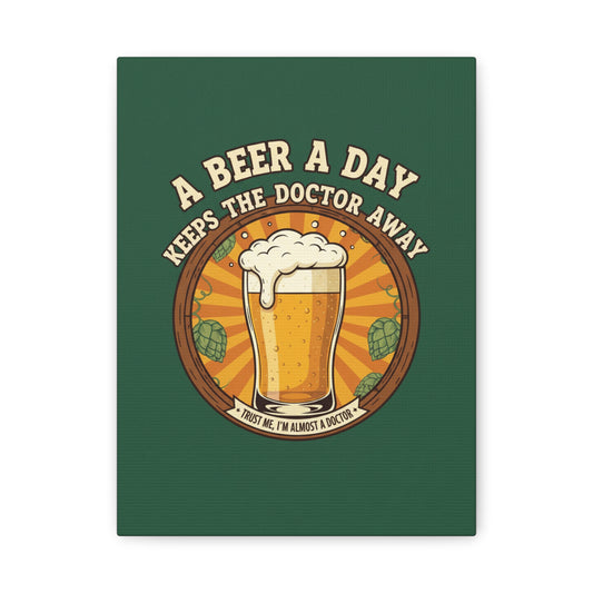 A Beer a Day Canvas Wall Art — Pint of Stout Home Decor