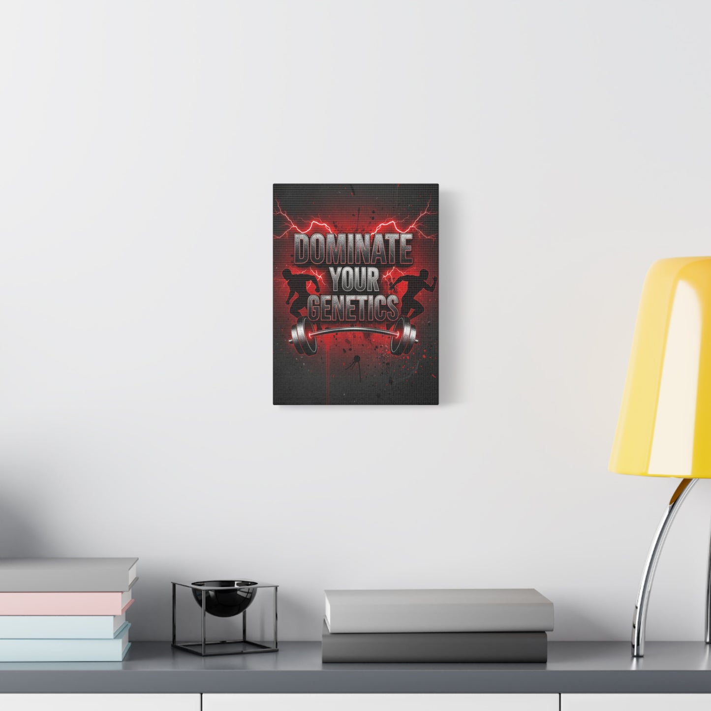 Dominate Your Genetics Gym Canvas Wall Art — Motivational Fitness Quote
