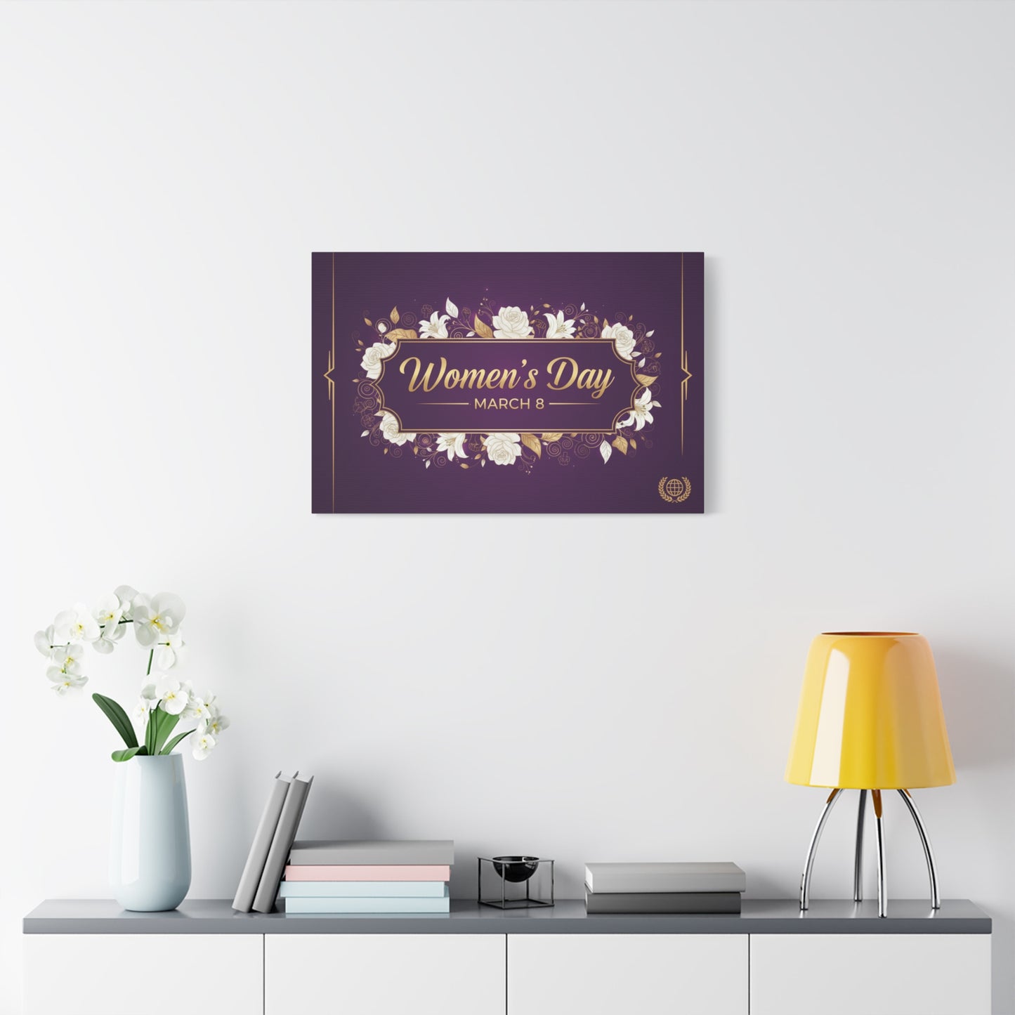 Women's Day March 8 Canvas Wall Art — Floral International Women's Day Decor