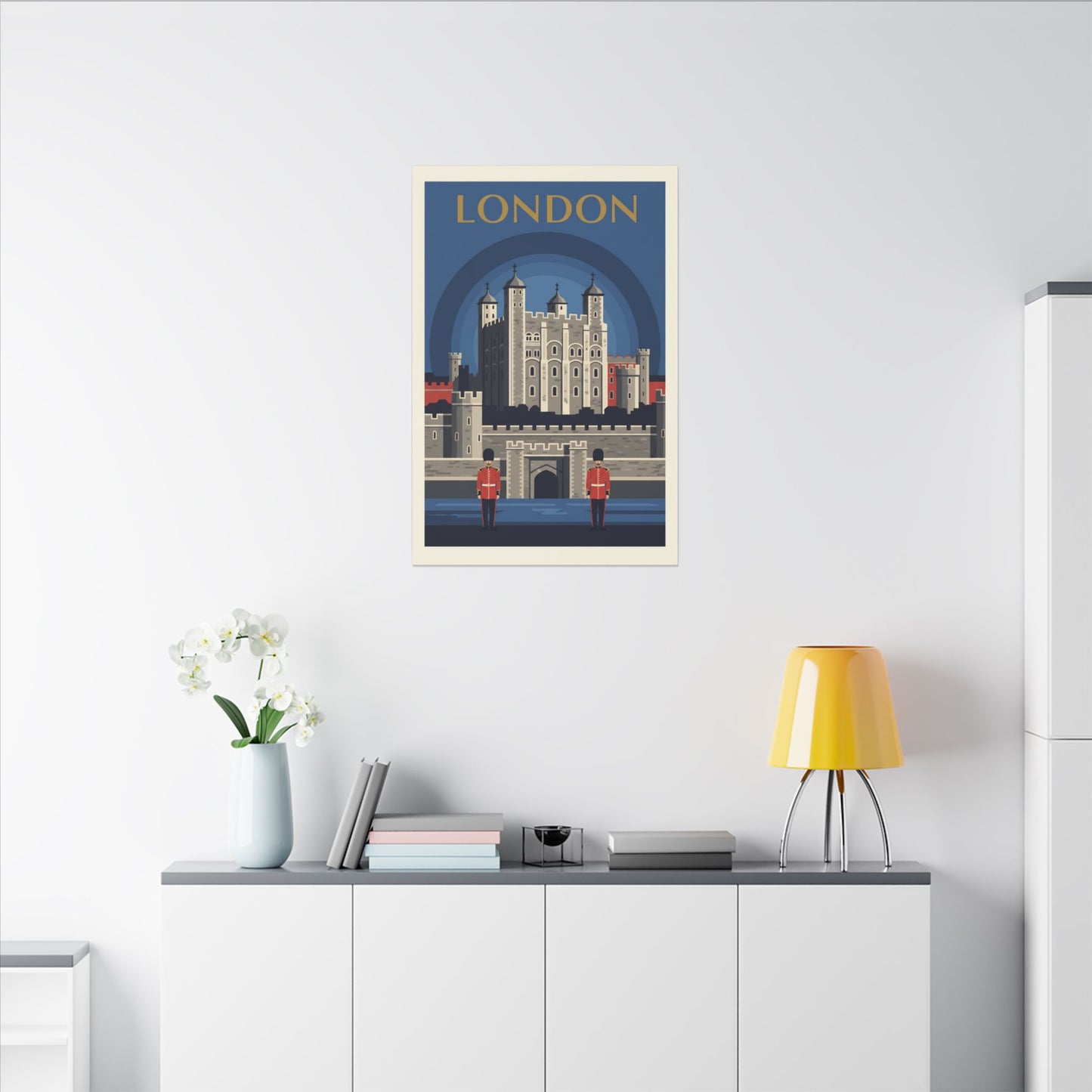 Tower of London Retro Travel Poster Canvas