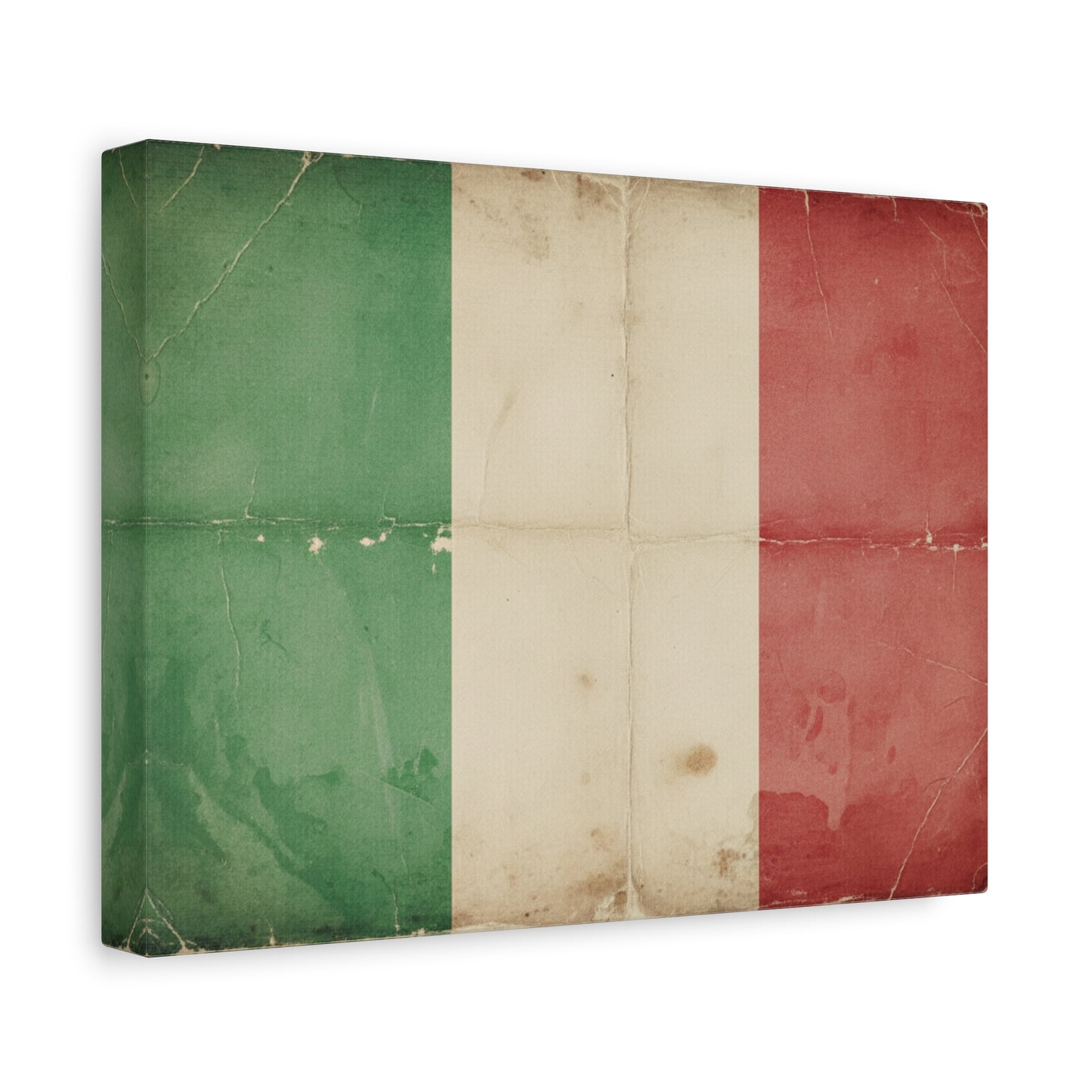Italian Flag Vintage Canvas Print — Matte Stretched Wall Art