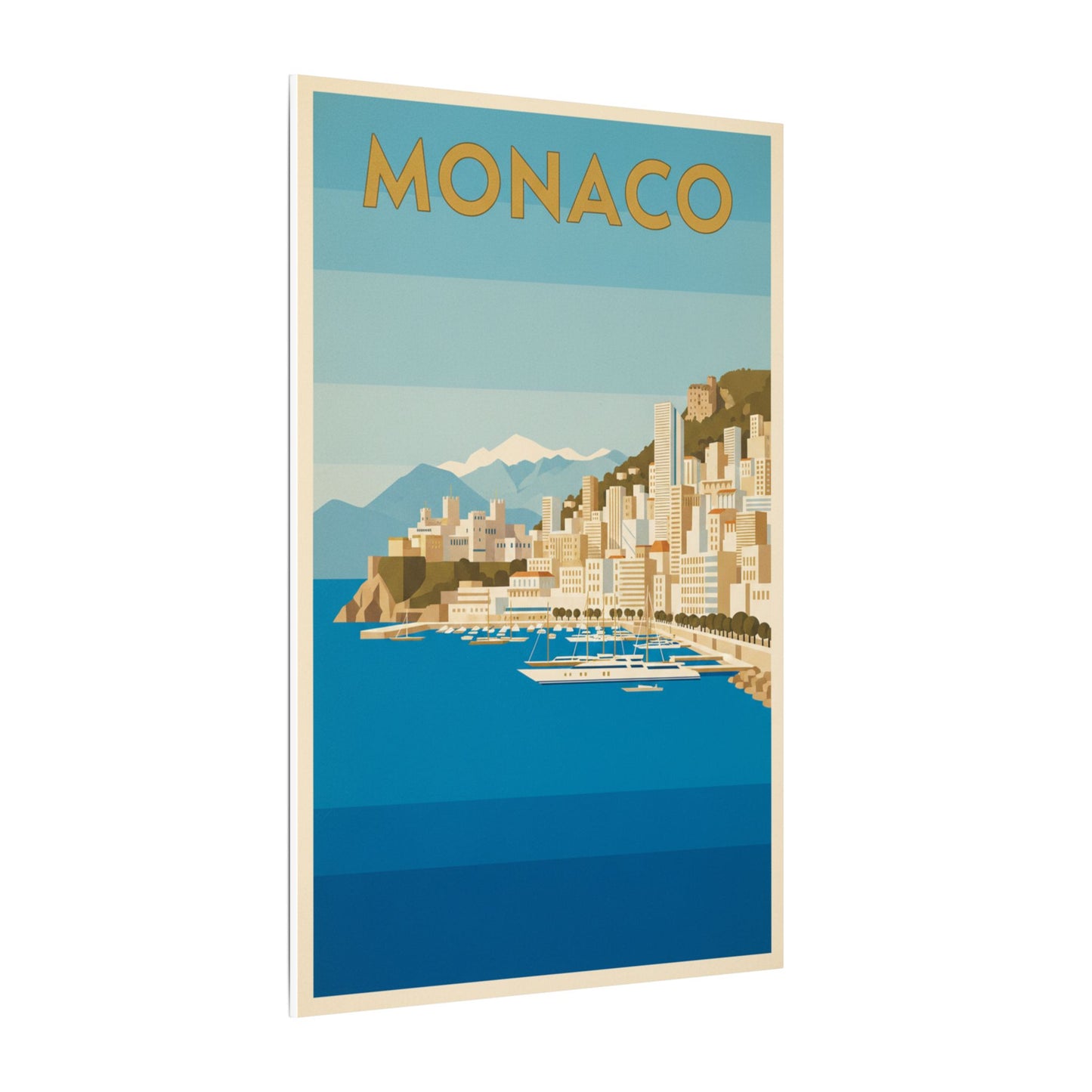 Monaco Coastal Vintage Travel Canvas Print