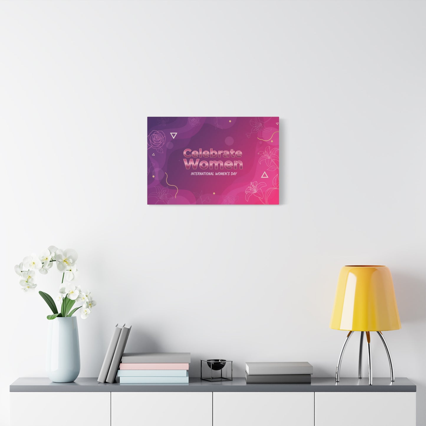 Celebrate Women Canvas Art — International Women’s Day Pink Wall Decor