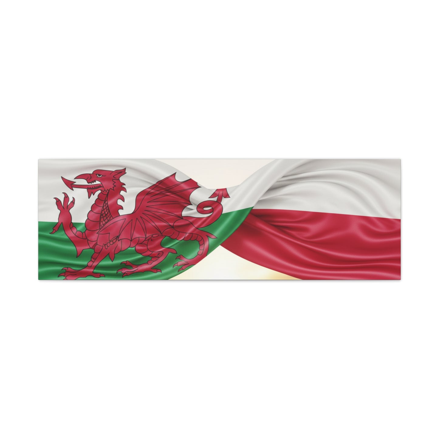 Welsh & Polish Flag Canvas Print — Stretched Matte Wall Art