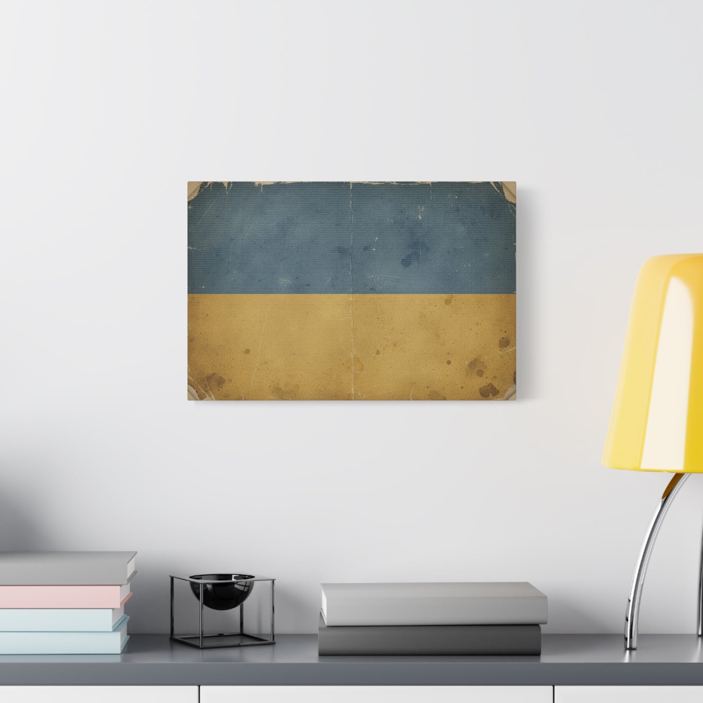 Ukrainian Flag Vintage Matte Canvas Print — Rustic Blue & Yellow Wall Art, Stretched 1.25"