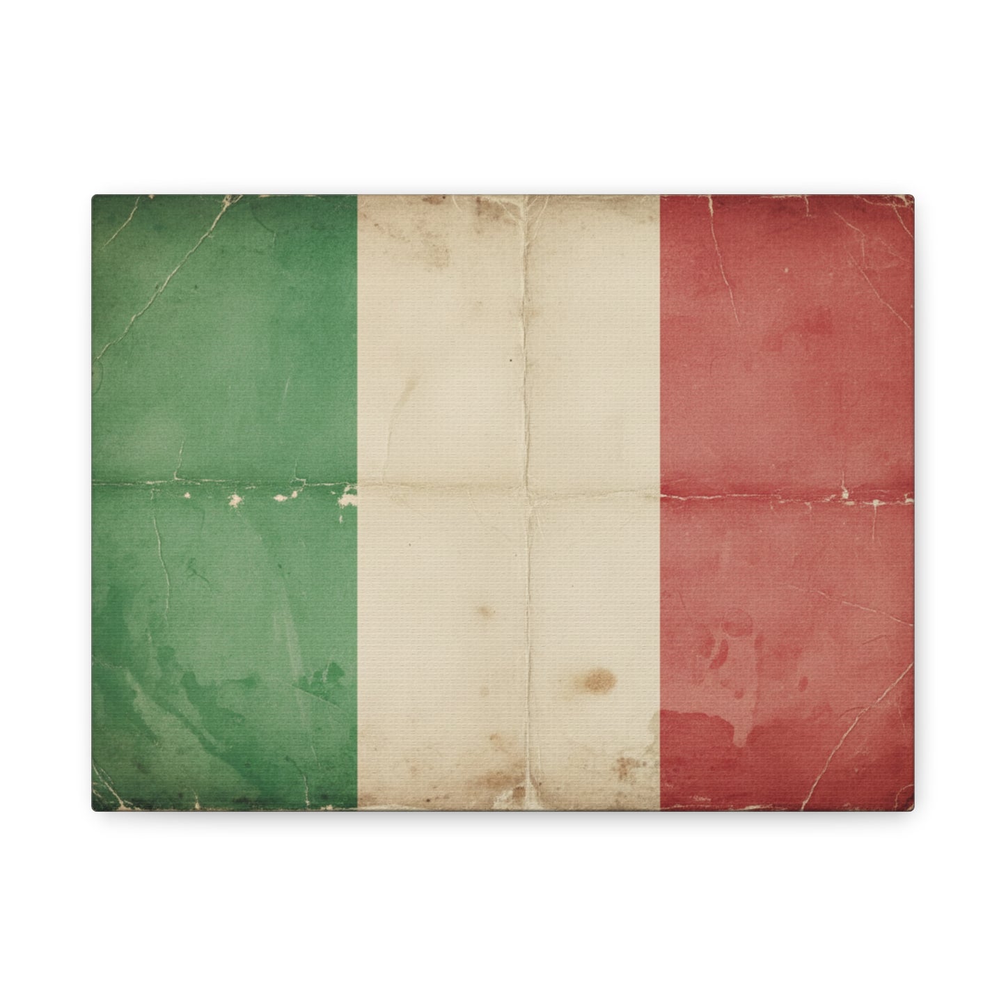 Italian Flag Vintage Canvas Print — Matte Stretched Wall Art