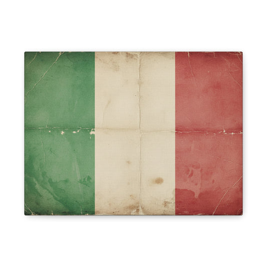 Italian Flag Vintage Canvas Print — Matte Stretched Wall Art