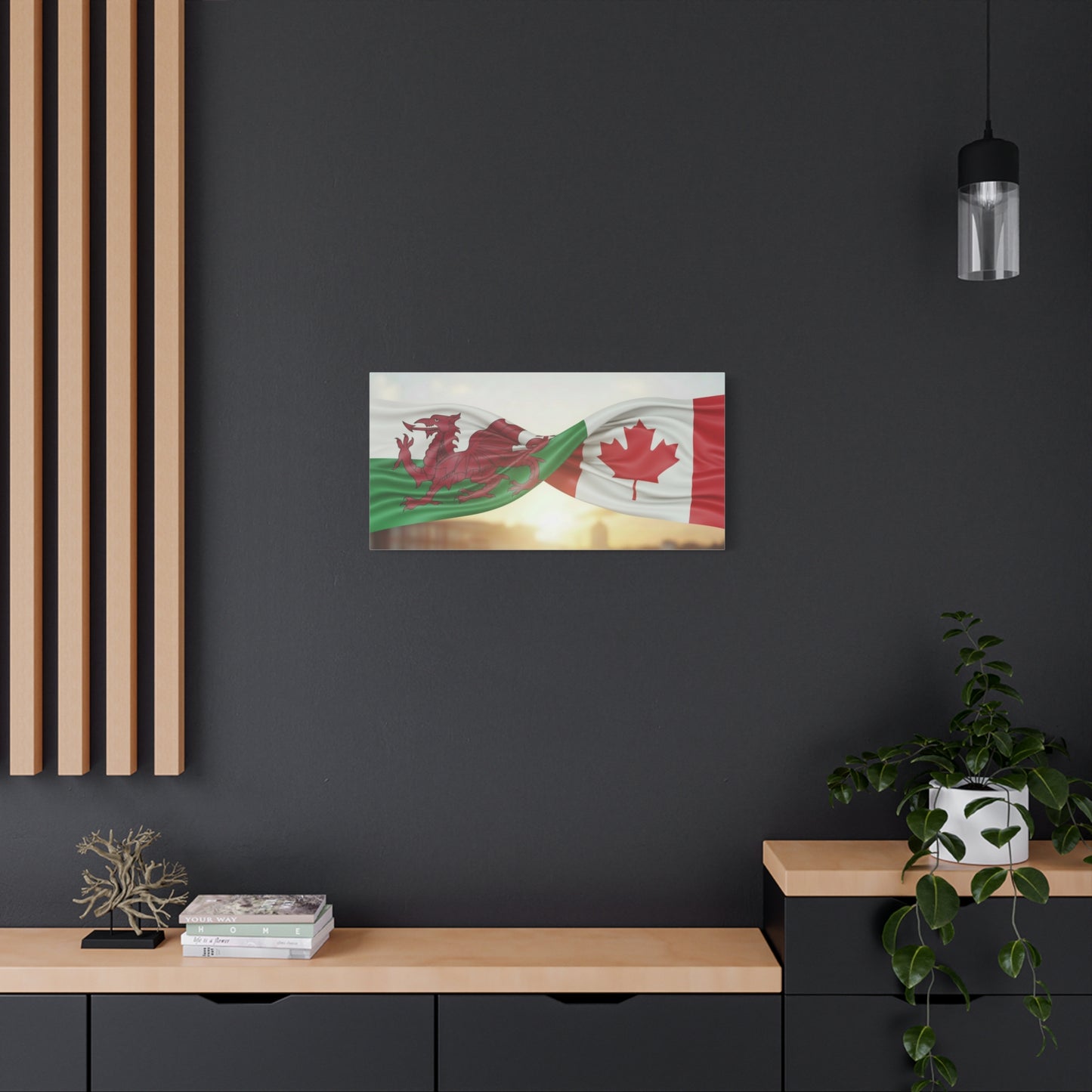 Welsh-Canadian Flag Canvas Print — Matte Stretched Wall Art (1.25")