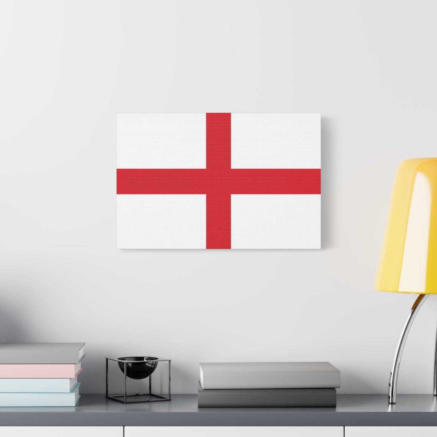 English Flag St. George's Cross Canvas Print — England Flag Matte Stretched Wall Art