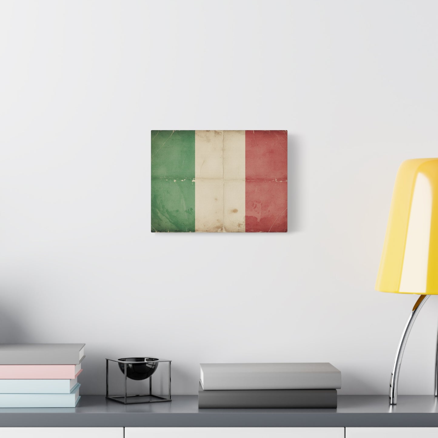 Italian Flag Vintage Canvas Print — Matte Stretched Wall Art